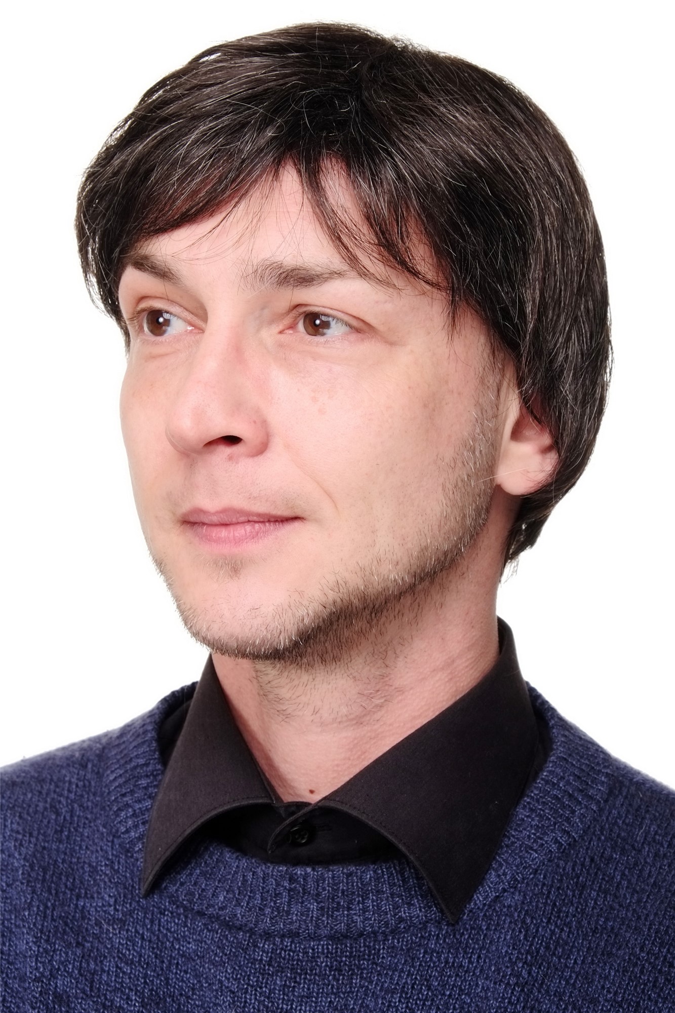hochwertige Qualitätsperücken, Herrenperücke Herren Schwarz Grau Scheitel Modell: GFW1865, Ansicht 2, WIG ME UP: Ihr Perücken Online Shop glatte Tressen-Perücke Dunkelgrau kurze Haare für Herren