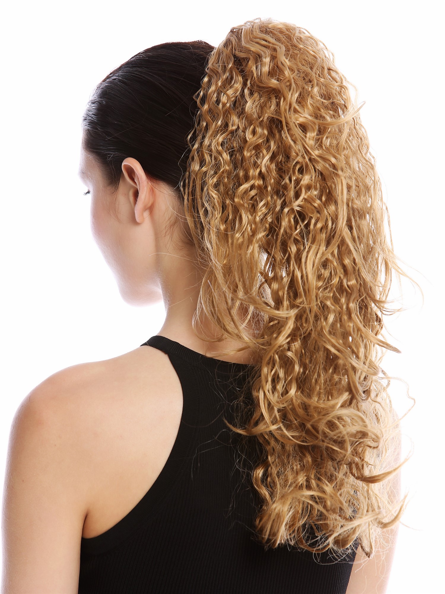 hochwertiger Zopf Pferdeschwanz Wild Gelockt Rasta Rotblond 237-V-27B, Vorderansicht, WIG ME UP: Ihr Perücken Online Shop welliges Zopf-Haarteil Kupferblond 50 cm lang