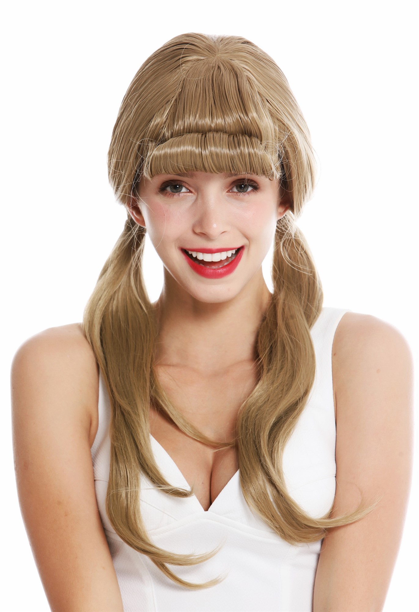 Women's wig lady long sleek braids pompadour blonde golden blonde GFW3272, front view, WIG ME UP: Your Perücken Online Shop Quality Wigs, Ladies, golden blonde, straight, long