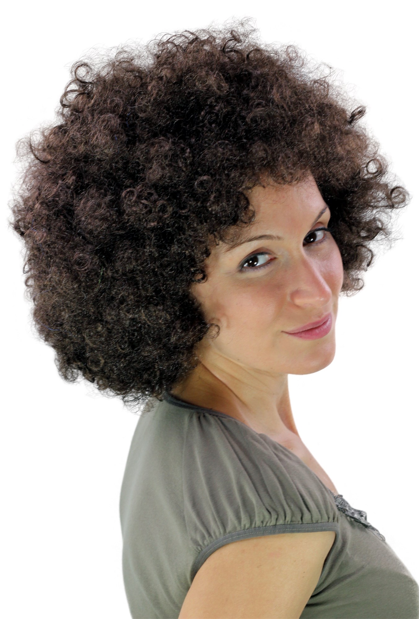 Party/Fancy Dress/Halloween WIG gigantic super volume DARK BROWN AFRO funky huge PW0011-P4, view 2, WIG ME UP: Your Perücken Online Shop Party Wig, Unisex, dark brown, curled, short
