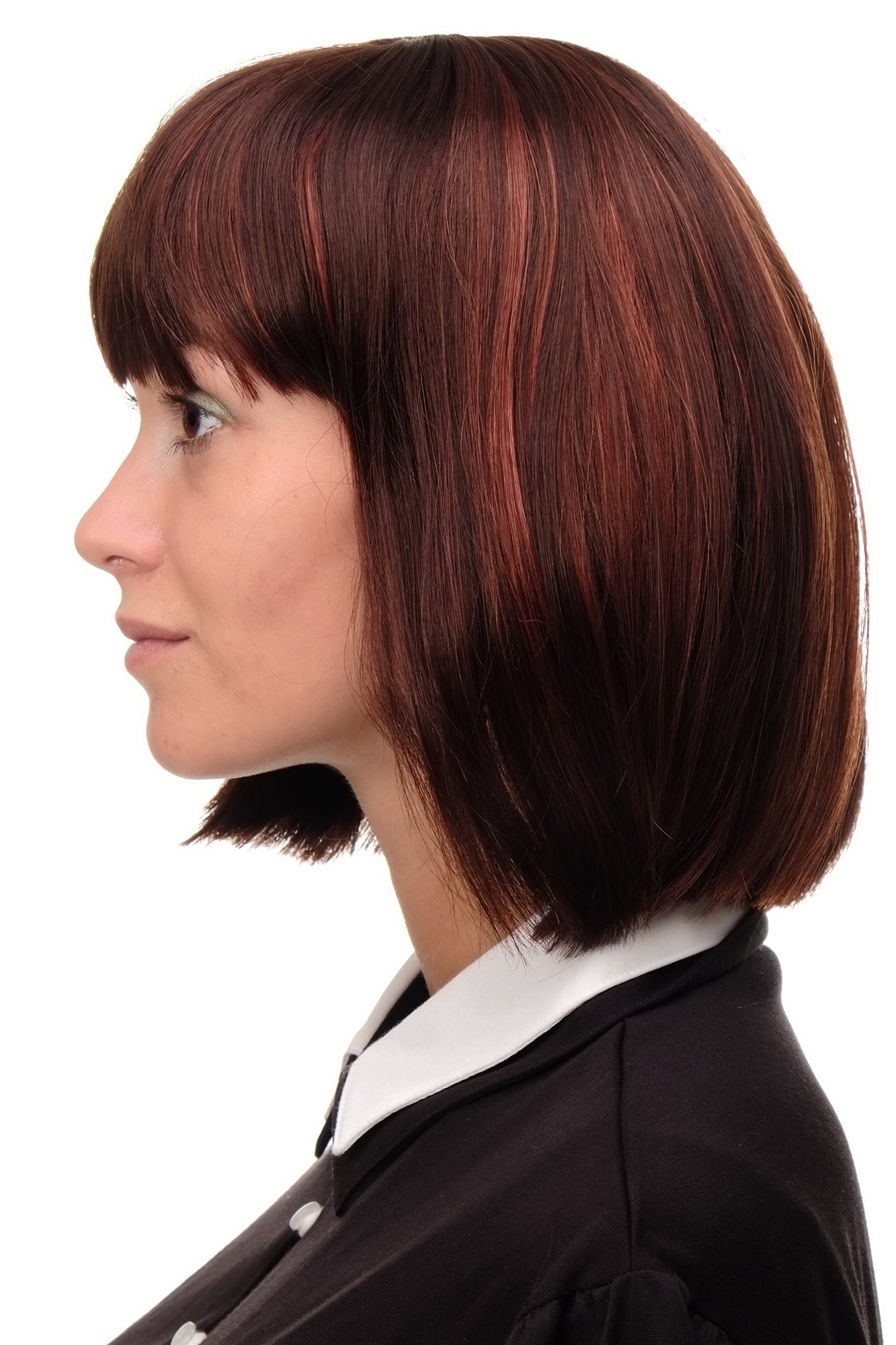 Quality Wigs, Ladies, brown-red mix, straight, short