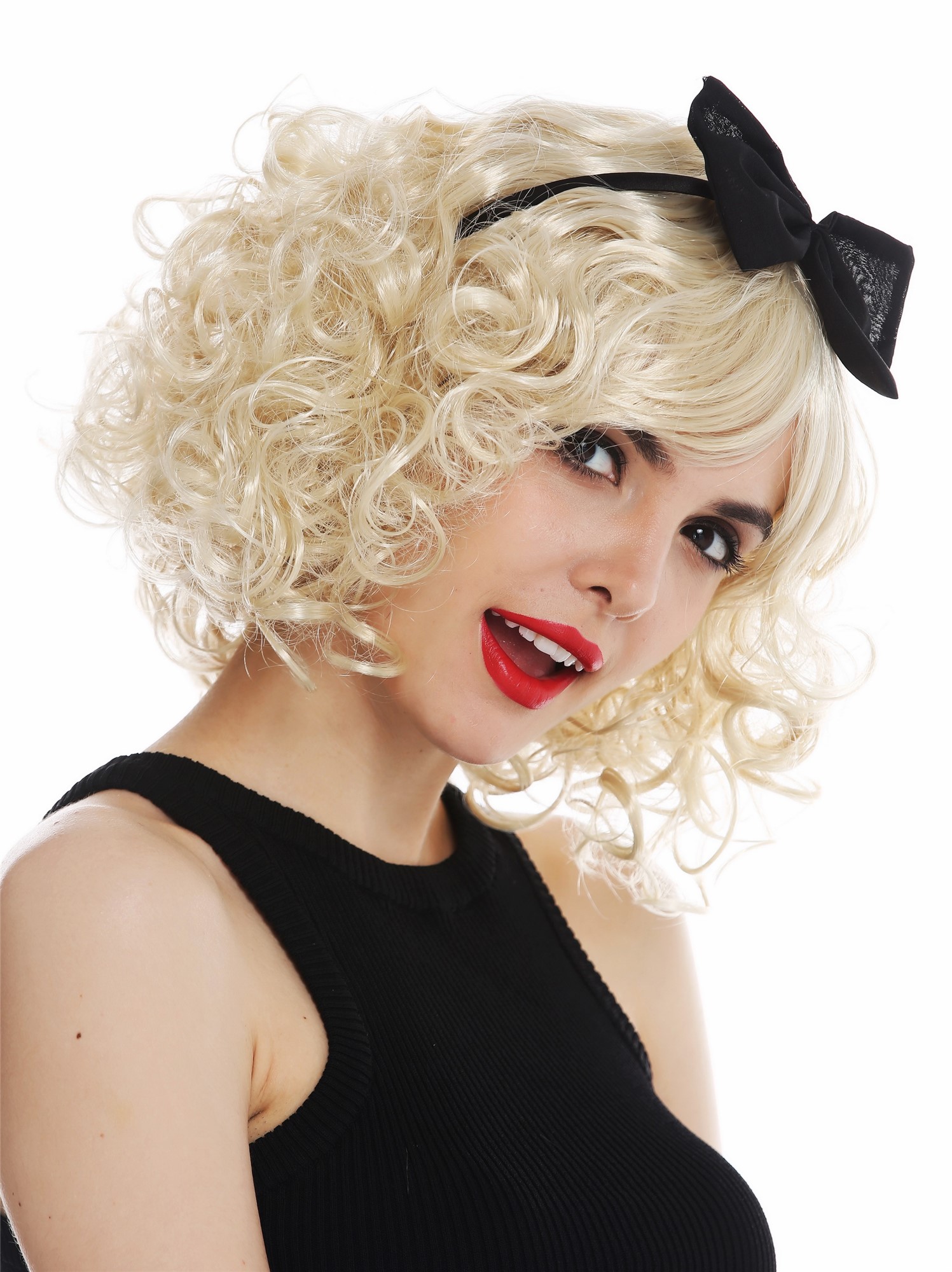 Party Wig, Ladies, light blonde, curled, short