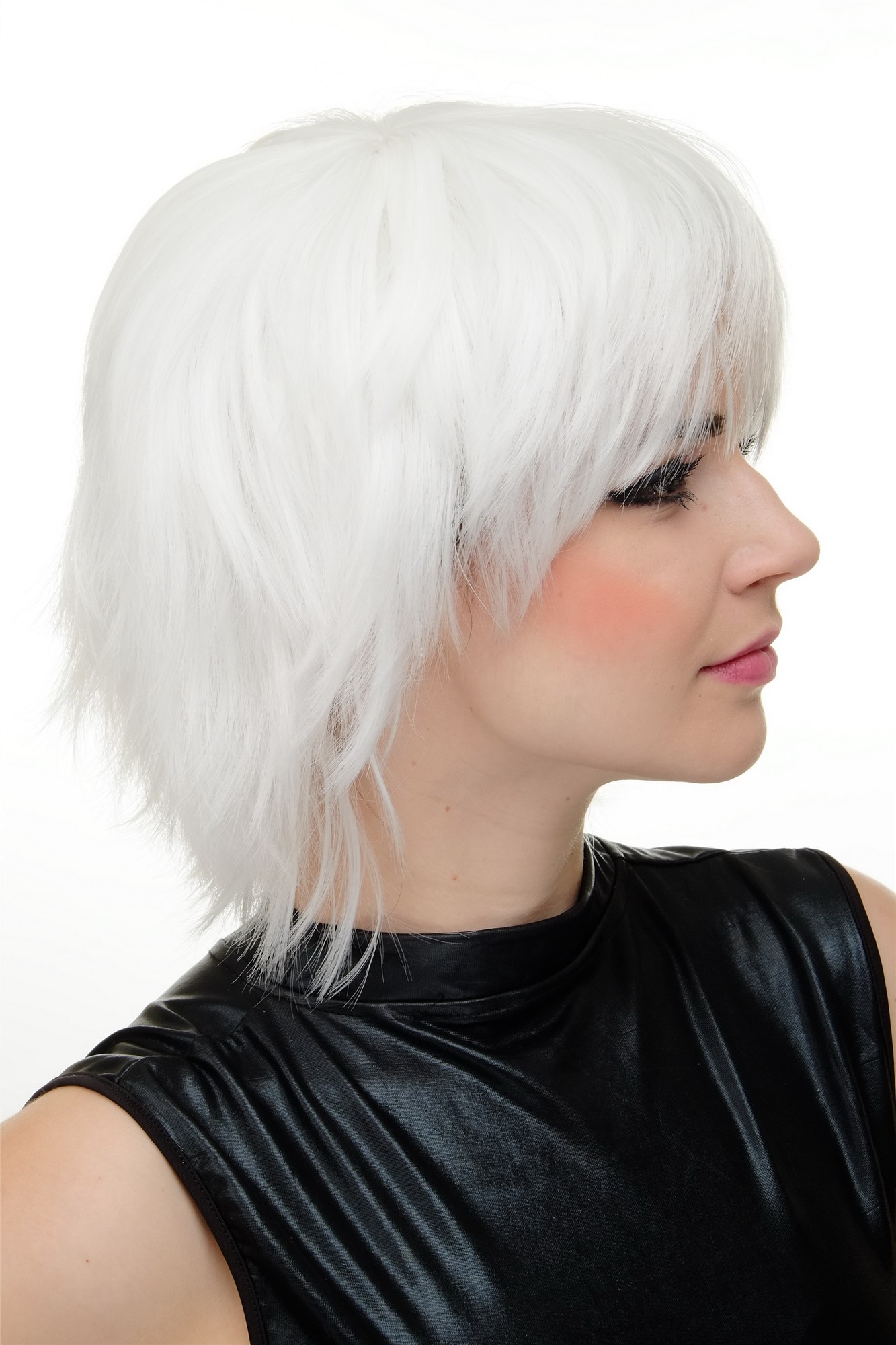 WIG ME UP ® YZF-7067-1001  Wig cosplay white short frayed wild look voluminous, view 3, WIG ME UP: Your Perücken Online Shop Quality Wigs, Ladies, blossom white, straight, short