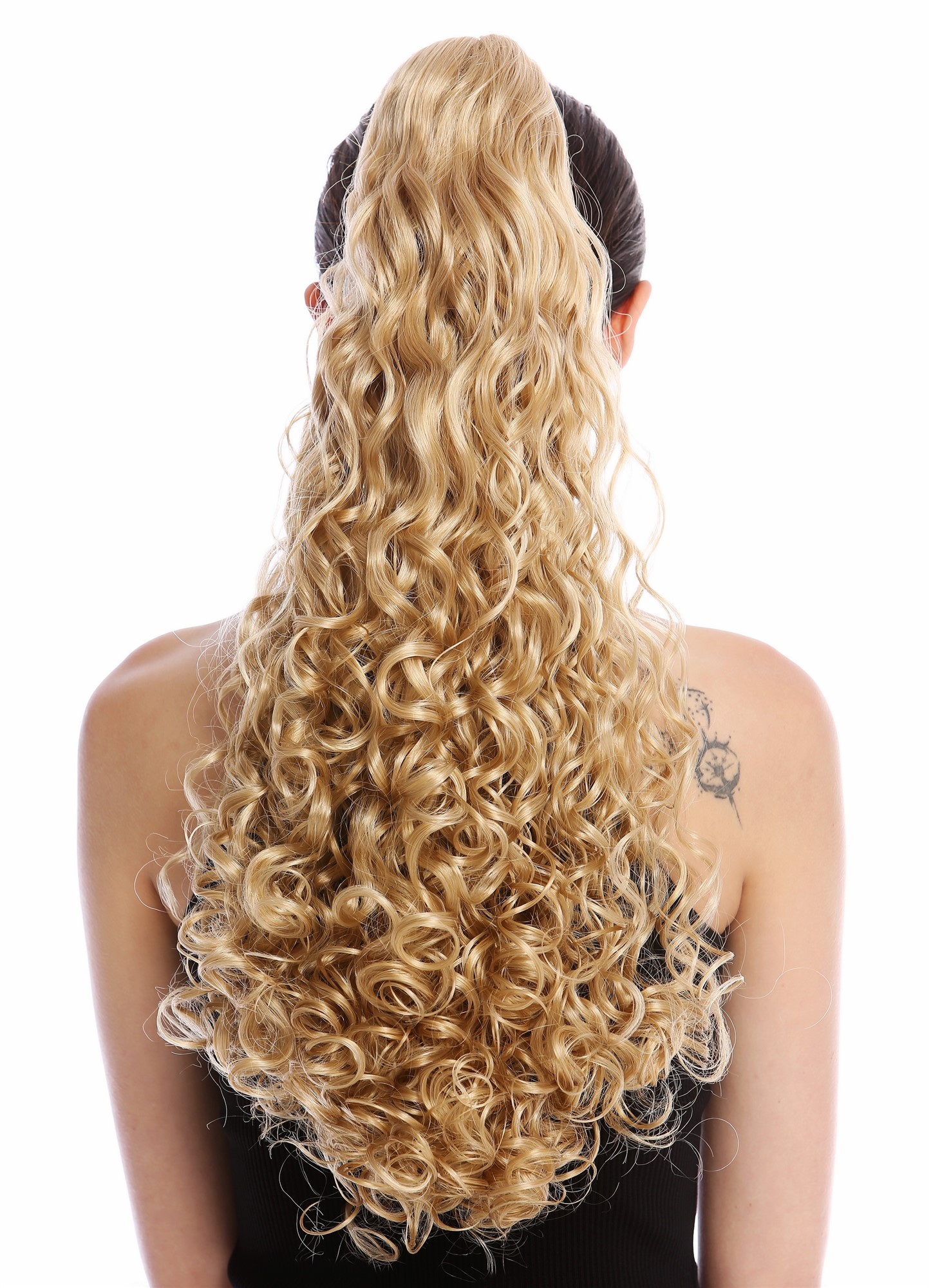 hochwertiger Zopf Pferdeschwanz lockig voluminös lang Goldblond 9563B-V-24B, Ansicht 2, WIG ME UP: Ihr Perücken Online Shop welliges Zopf-Haarteil Goldblond 60 cm lang