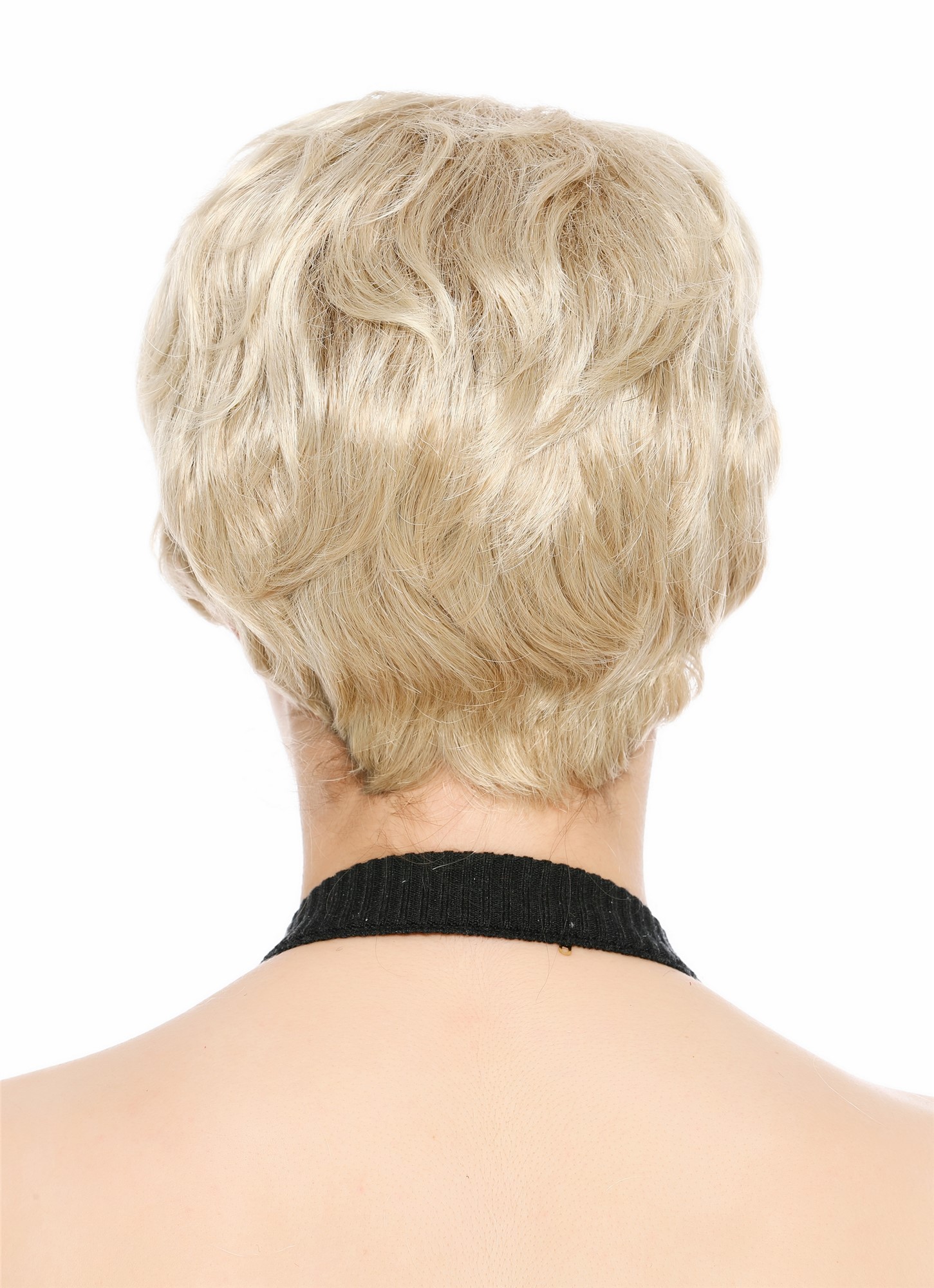 Perücke Damen Herren burschikos androgyn unsisex kurz wild gewellt Hellblond Mix VK-72-16T613