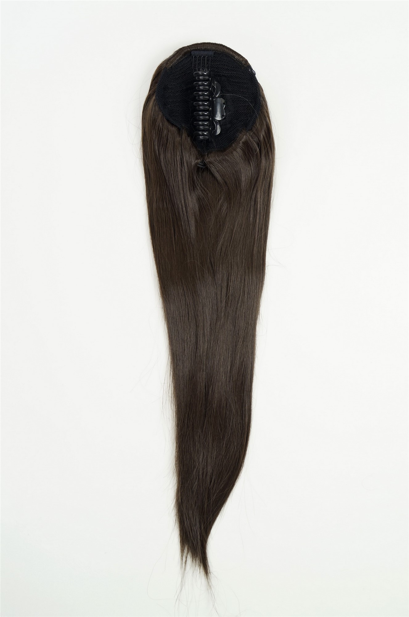 Ponytail clamp combs draw string straight voluminous very long brown WK06, view 2, WIG ME UP: Your Perücken Online Shop Ponytails, medium brown, straight, long