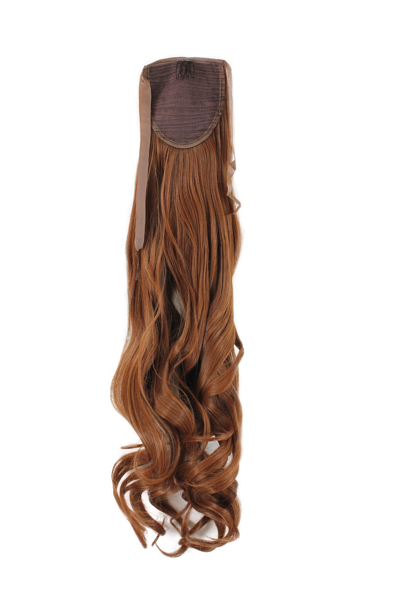 hochwertiger Zopf Haarteil mit Klammer und Band Rot-Braun wellig 63 cm YZF-1094HT-30, Ansicht 2, WIG ME UP: Ihr Perücken Online Shop welliges Zopf-Haarteil Rotbraun 63 cm lang