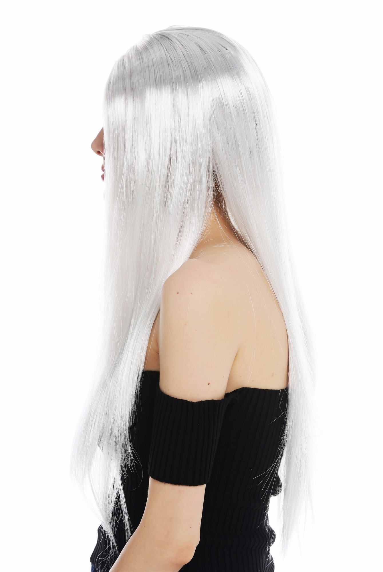 Wig women very long sleek middle parting grey fairy witch old hippie 2017125, view 4, WIG ME UP: Your Perücken Online Shop Party Wig, Ladies, light gray, straight, long