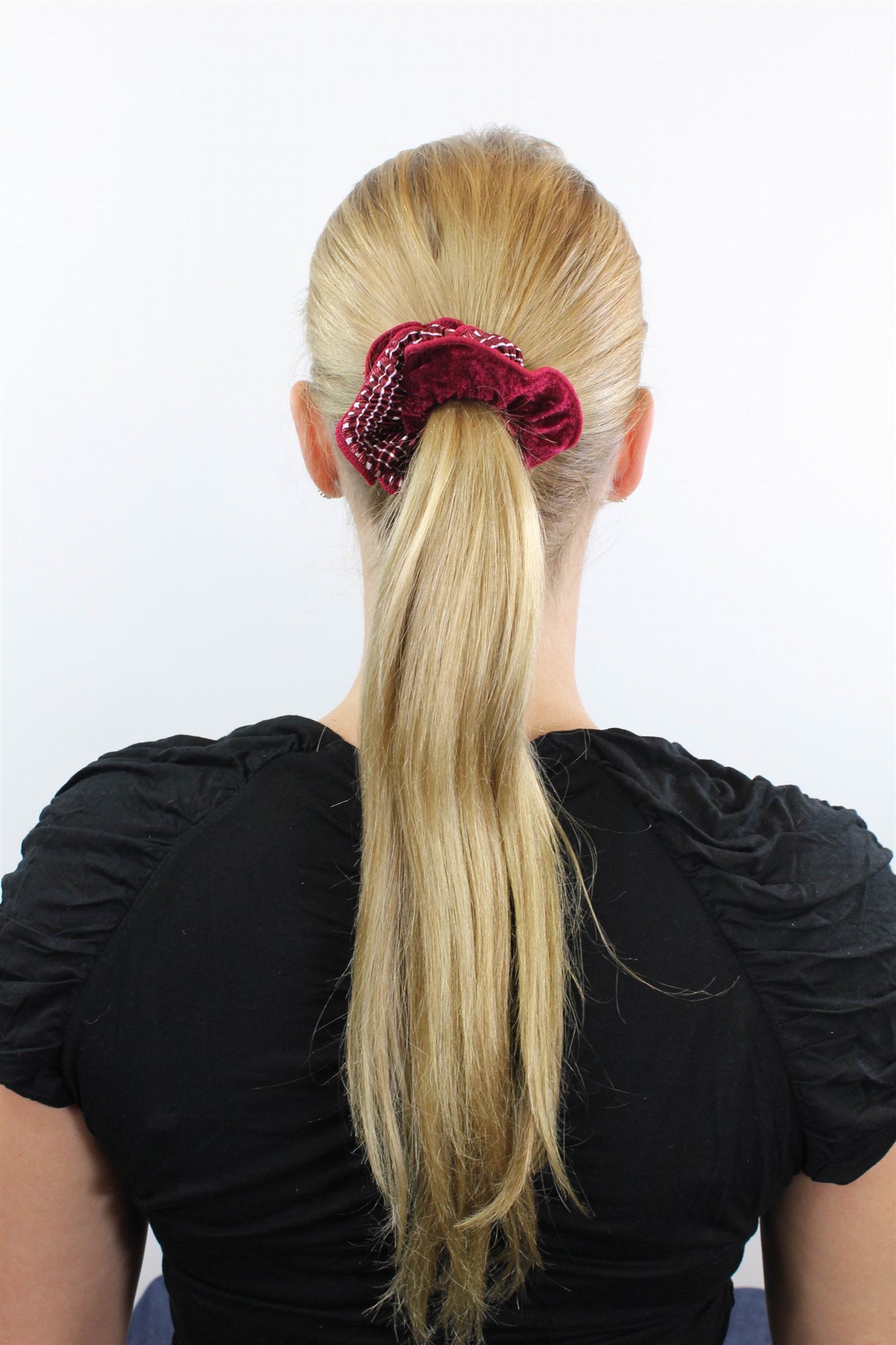 Haarband/Scrunchy Ziehharmonika Rot Z011, Ansicht 2, WIG ME UP: Ihr Perücken Online Shop Scrunchie Haar-Gummi