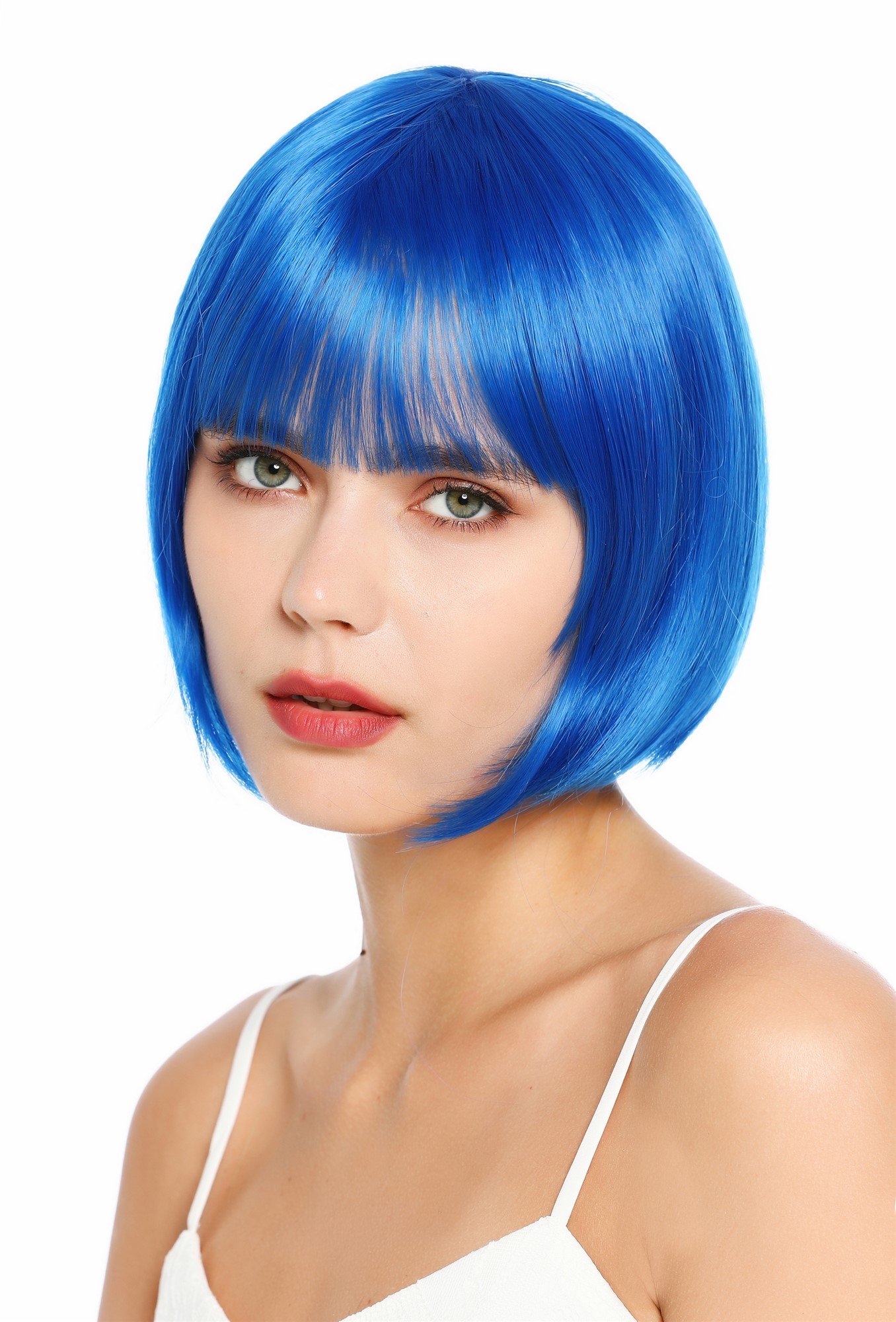 Damenperücke kurz Bob Pony glatt blau SZL0751-DHT2517