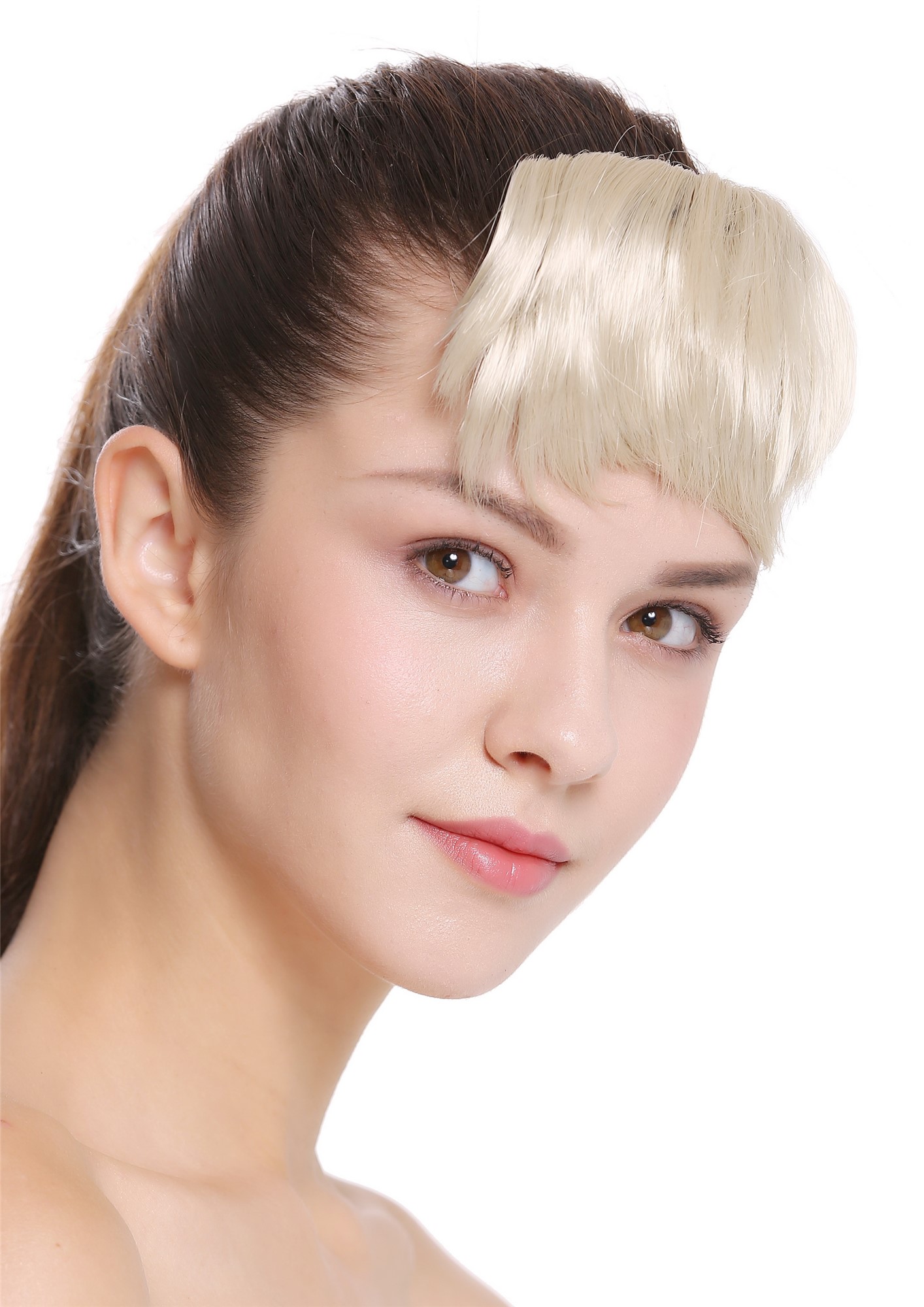 Pony Clip-In kurz Mikro-Pony Hellblond TYP-760-88, Ansicht 3, WIG ME UP: Ihr Perücken Online Shop glatter Clip-In Pony Hellblond 8 cm lang