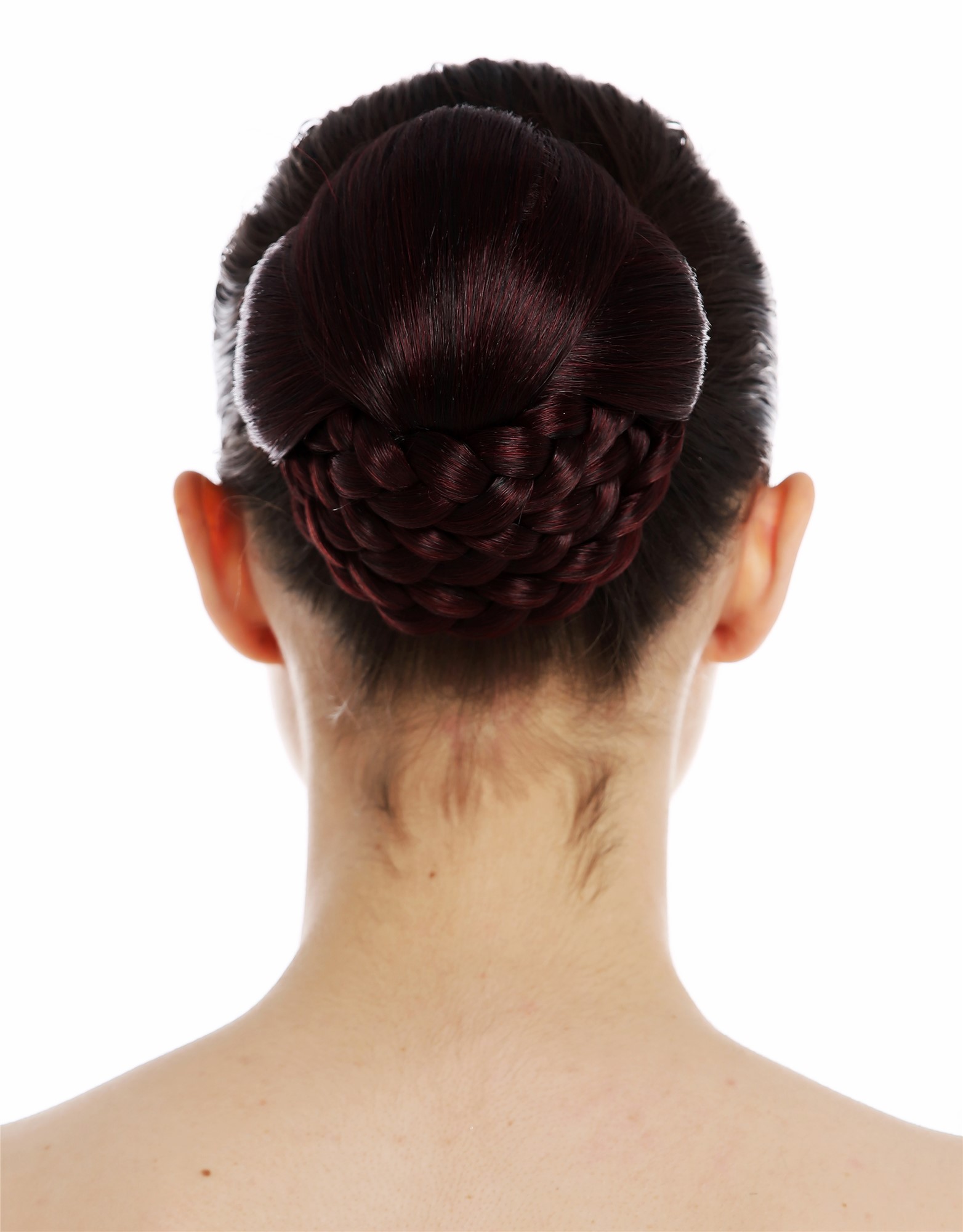 Dutt Haardutt Haarknoten Chignon traditionell geflochten Schwarz Rot Mix HYD-6051-2/39, Ansicht 3, WIG ME UP: Ihr Perücken Online Shop geflochtener Dutt Haarteil Schwarz-Rot-Mix