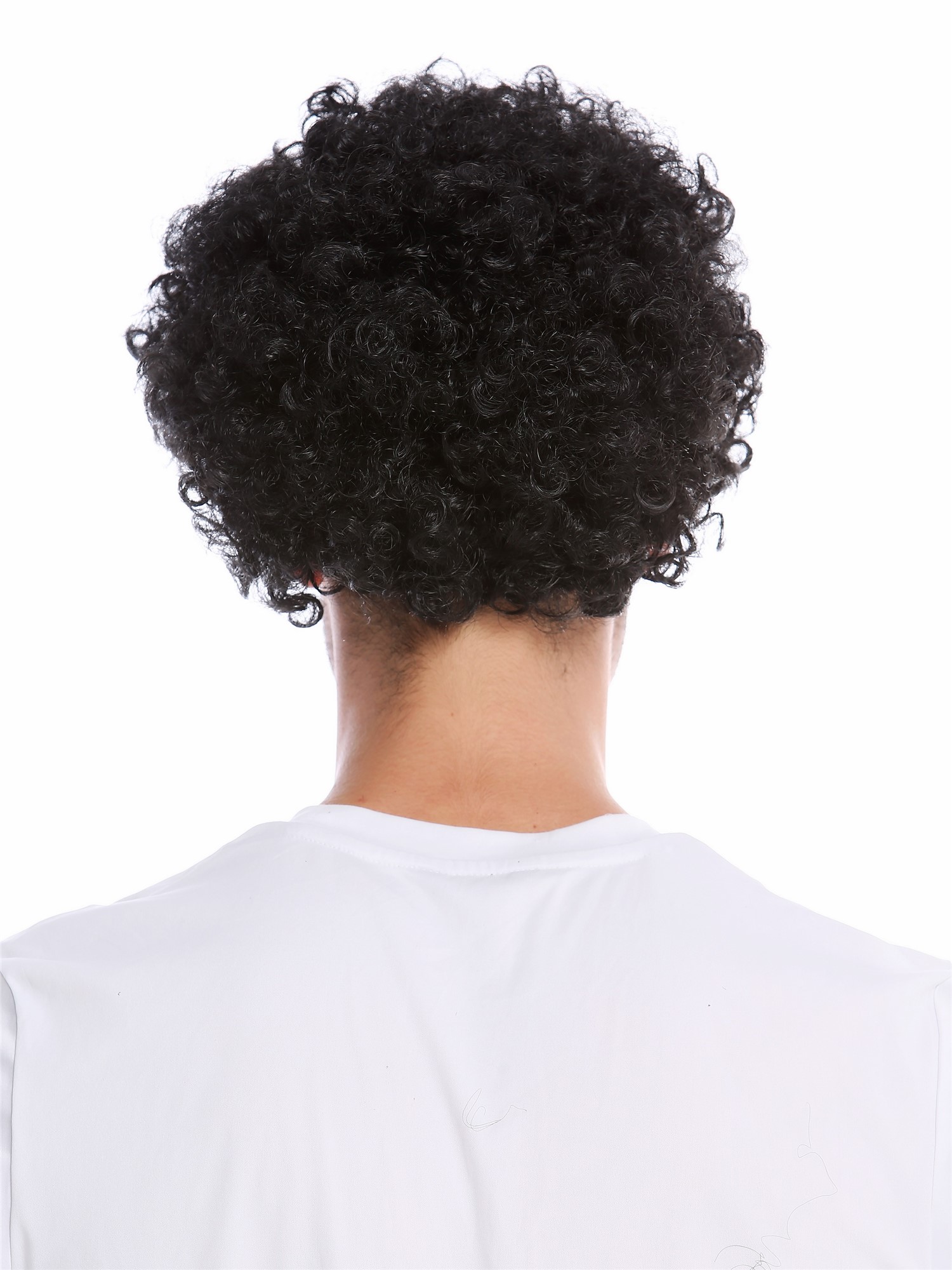günstige Party Perücke, Perücke kurz kraus Afro gelockt schwarz PW0186-P103, Ansicht 4, WIG ME UP: Ihr Perücken Online Shop lockige Party Perücke Schwarz kurze Haare Unisex