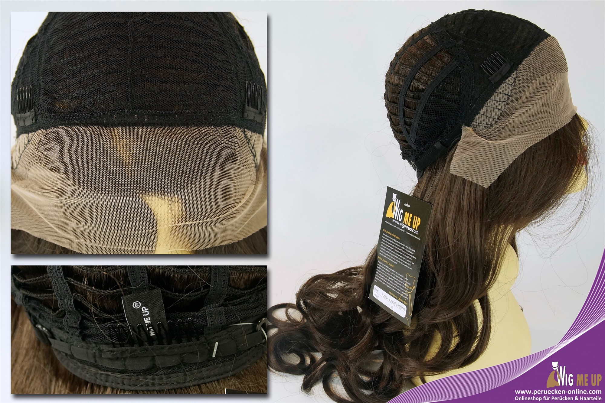 hochwertige Qualitätsperücken, Perücke Lace-Front sehr lang wellig gewellt Mittelscheitel braun ILONA-LF-6-27, Ansicht 9, WIG ME UP: Ihr Perücken Online Shop wellige Tressen-Perücke mit Front-Lace Mittelbraun lange Haare für Damen