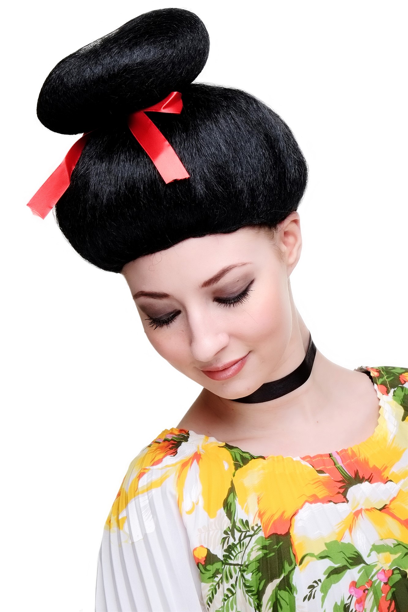 Party/Fancy Dress/Halloween Lady WIG black Geisha Japan Asian Mistress 2120, front view, WIG ME UP: Your Perücken Online Shop Party Wig, Ladies, Black, straight, short