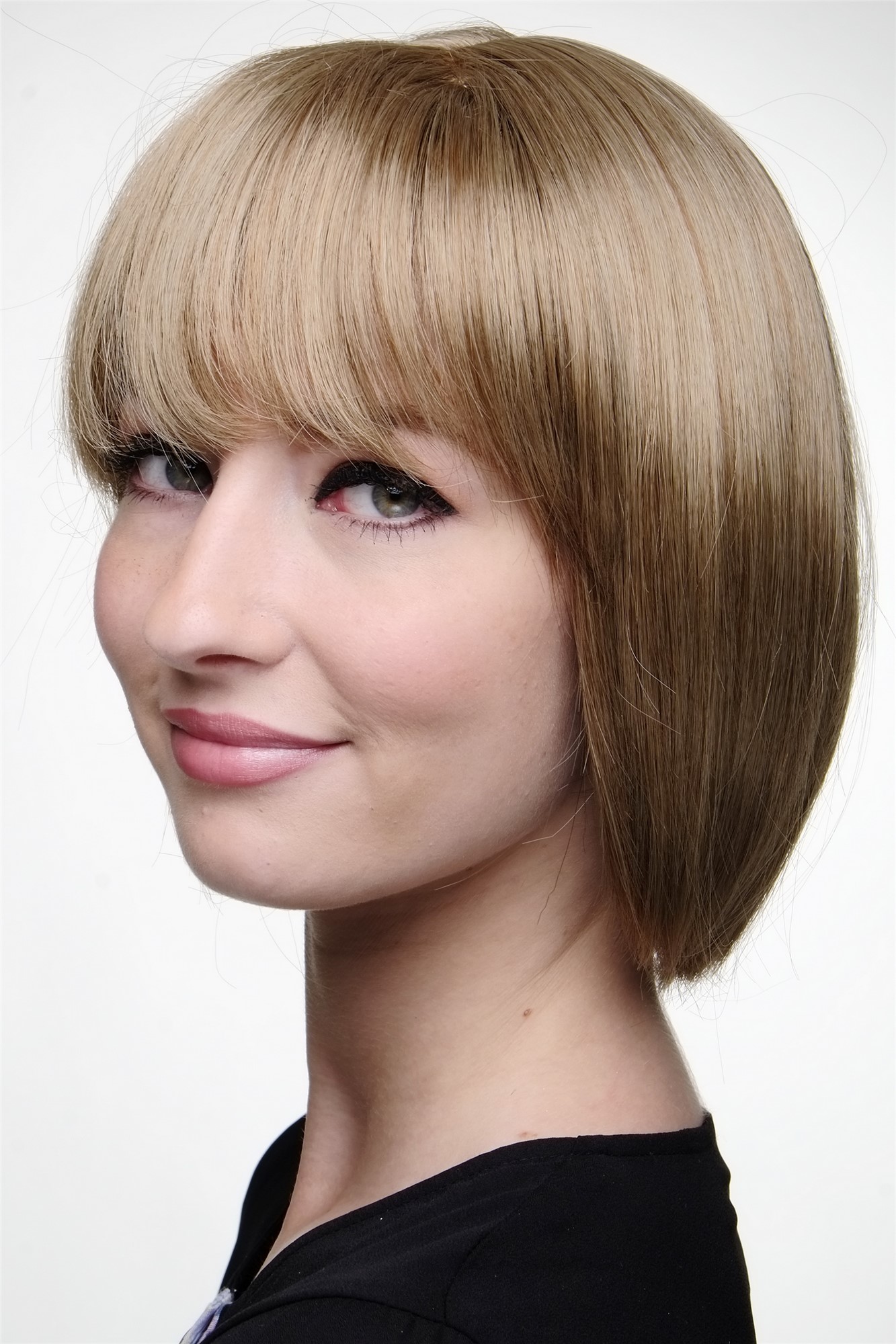 Lady  Wig short Page Bob fringe bangs between dark blond & light brown 703-15, view 2, WIG ME UP: Your Perücken Online Shop Quality Wigs, Ladies, honey blonde, straight, short