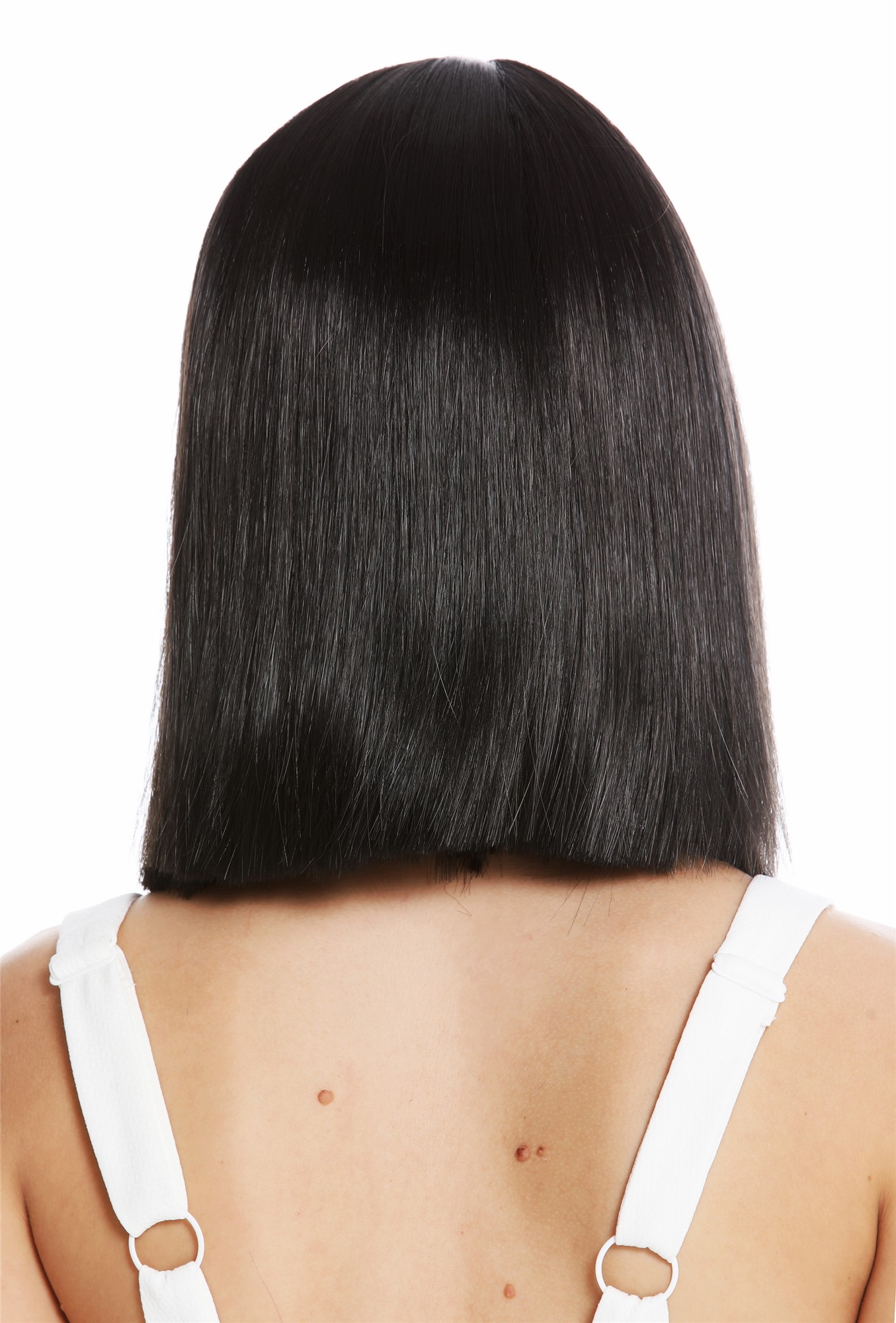 Women's wig short shoulder length long bob sleek Cleopatra fringe black VK-10, view 4, WIG ME UP: Your Perücken Online Shop Quality Wigs, Ladies, black-brown, straight, shoulder-length