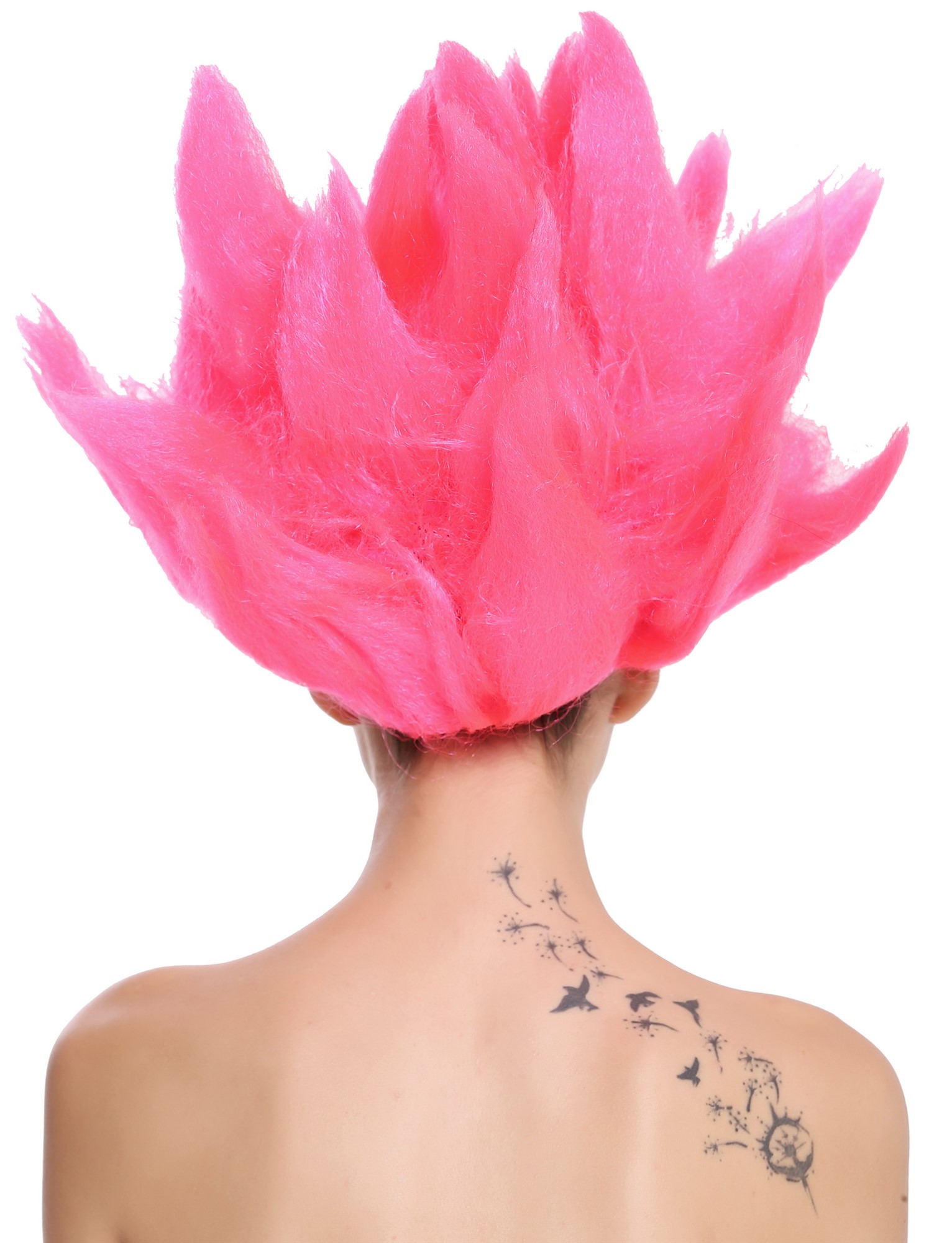 Lady Gents Man Party Wig Demon Flower Fairy Pixie pink teased high 91062, view 2, WIG ME UP: Your Perücken Online Shop Party Wig, Unisex, Pink, wavy, short
