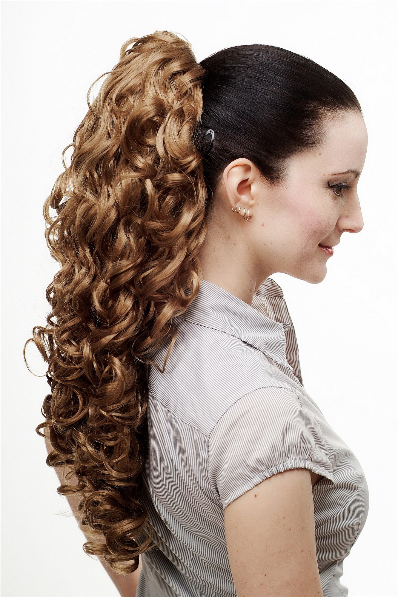 N310-15 Hairpiece PONYTAIL extension VERY long MASSIVE volume voluminous curly AMAZING curls kinks dark honey blond 23", view 2, WIG ME UP: Your Perücken Online Shop Ponytails, dark blonde, curled, long
