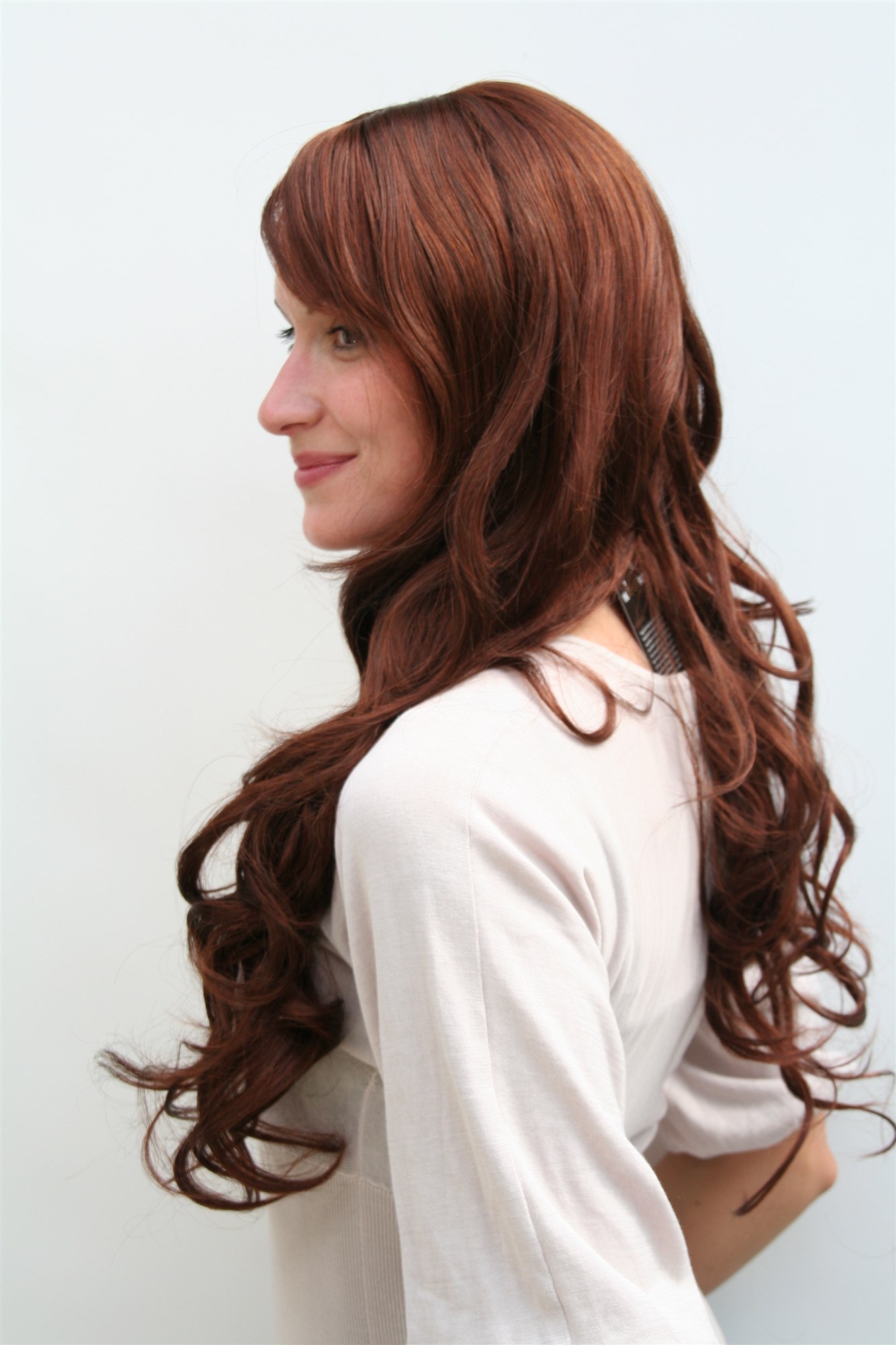 Buy REDHEAD foxy WIG dark red JEZEBEL LONG waves 9204S-33A130, view 2, WIG ME UP: Your Perücken Online Shop Quality Wigs, Ladies, brown-red mix, curled, long