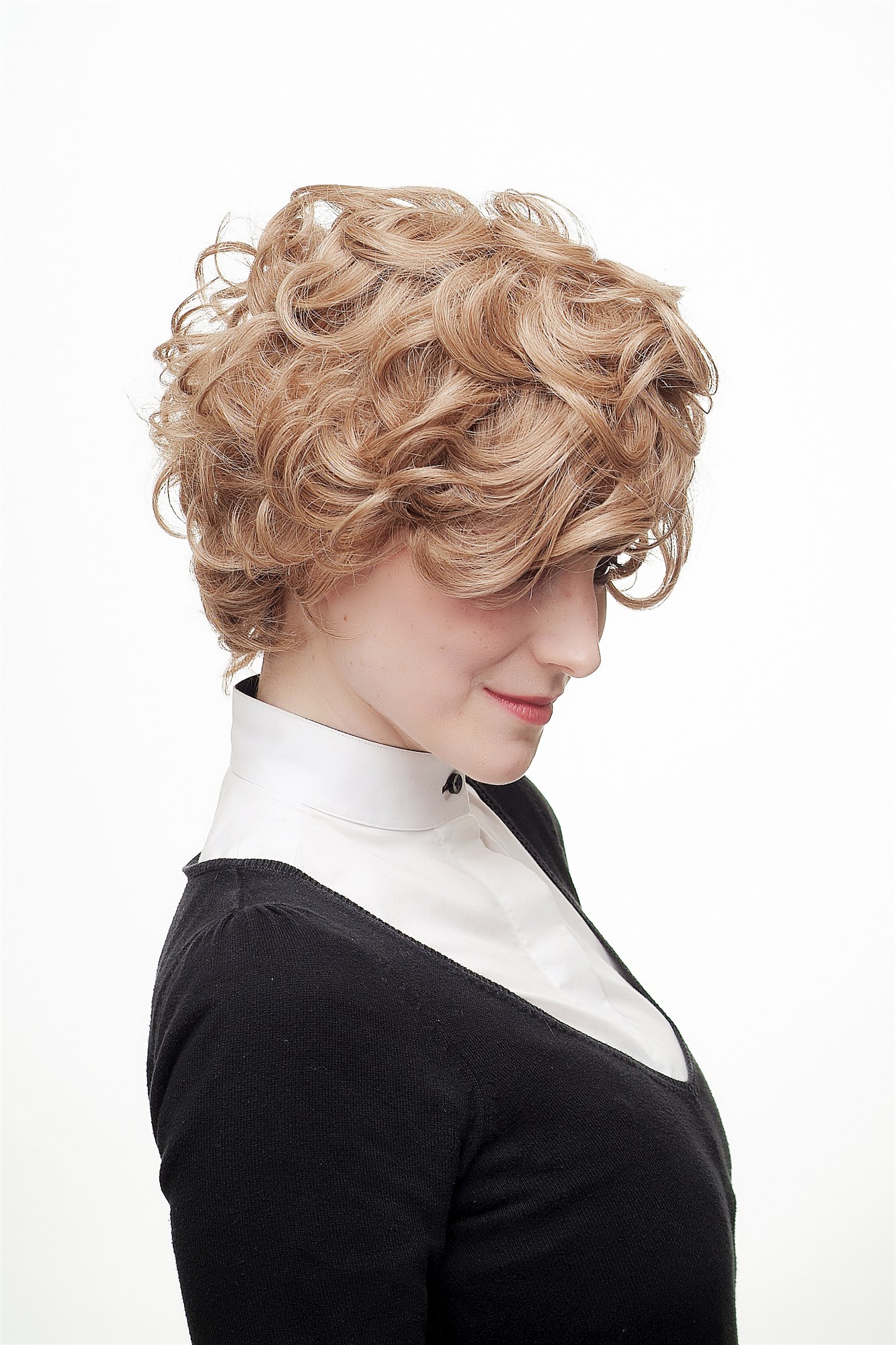 Lady wig short middle blond mix curly curls voluminous volume big hair 1263, view 2, WIG ME UP: Your Perücken Online Shop Quality Wigs, Ladies, dark blonde mix, wavy, short