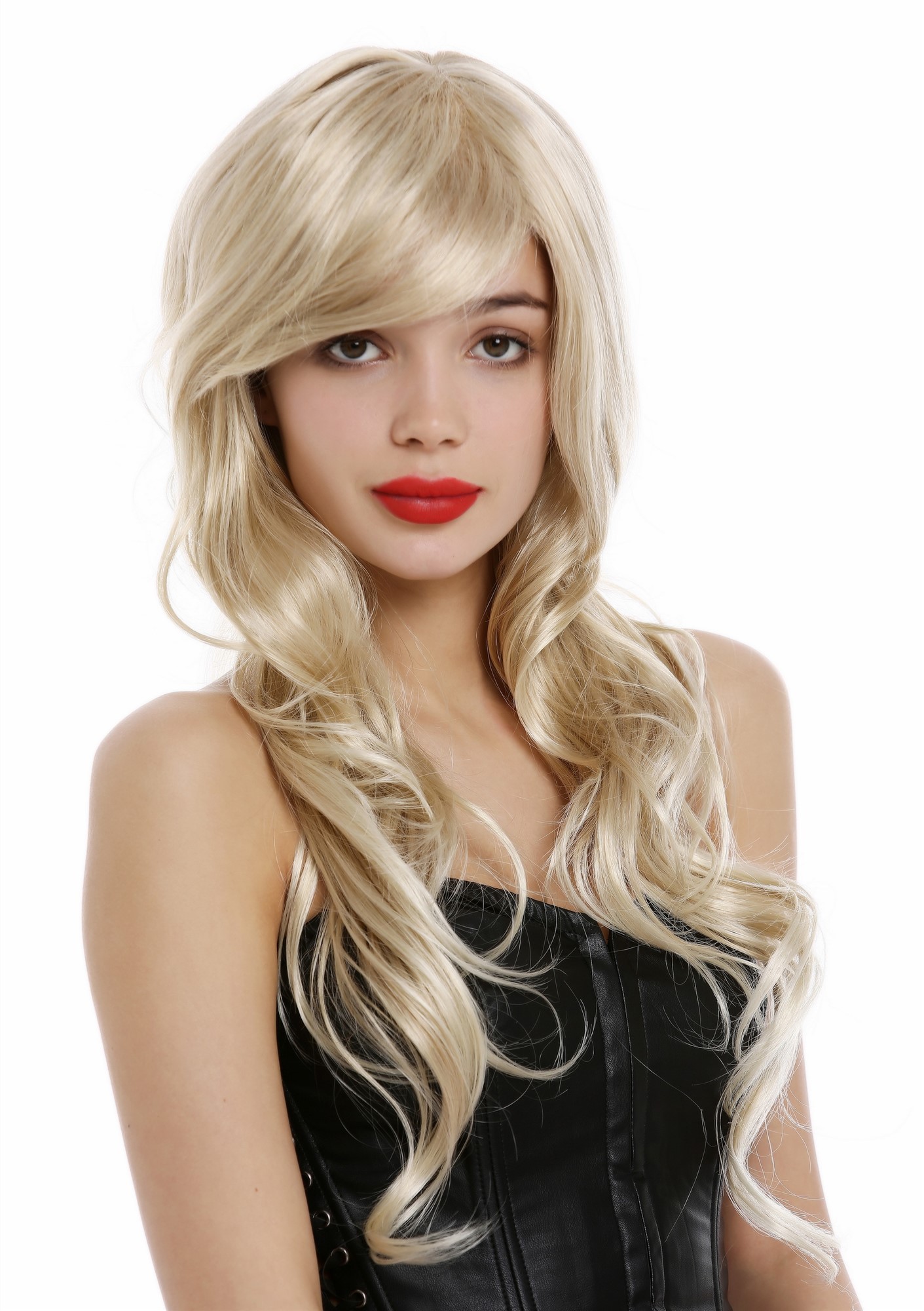 hochwertige Qualitätsperücken, Perücke lang gewellt voluminös Blond gesträhnt VK-37-24BT613, Ansicht 2, WIG ME UP: Ihr Perücken Online Shop wellige Tressen-Perücke mit Kopfhaut-Imitat Blond-Mix lange Haare für Damen