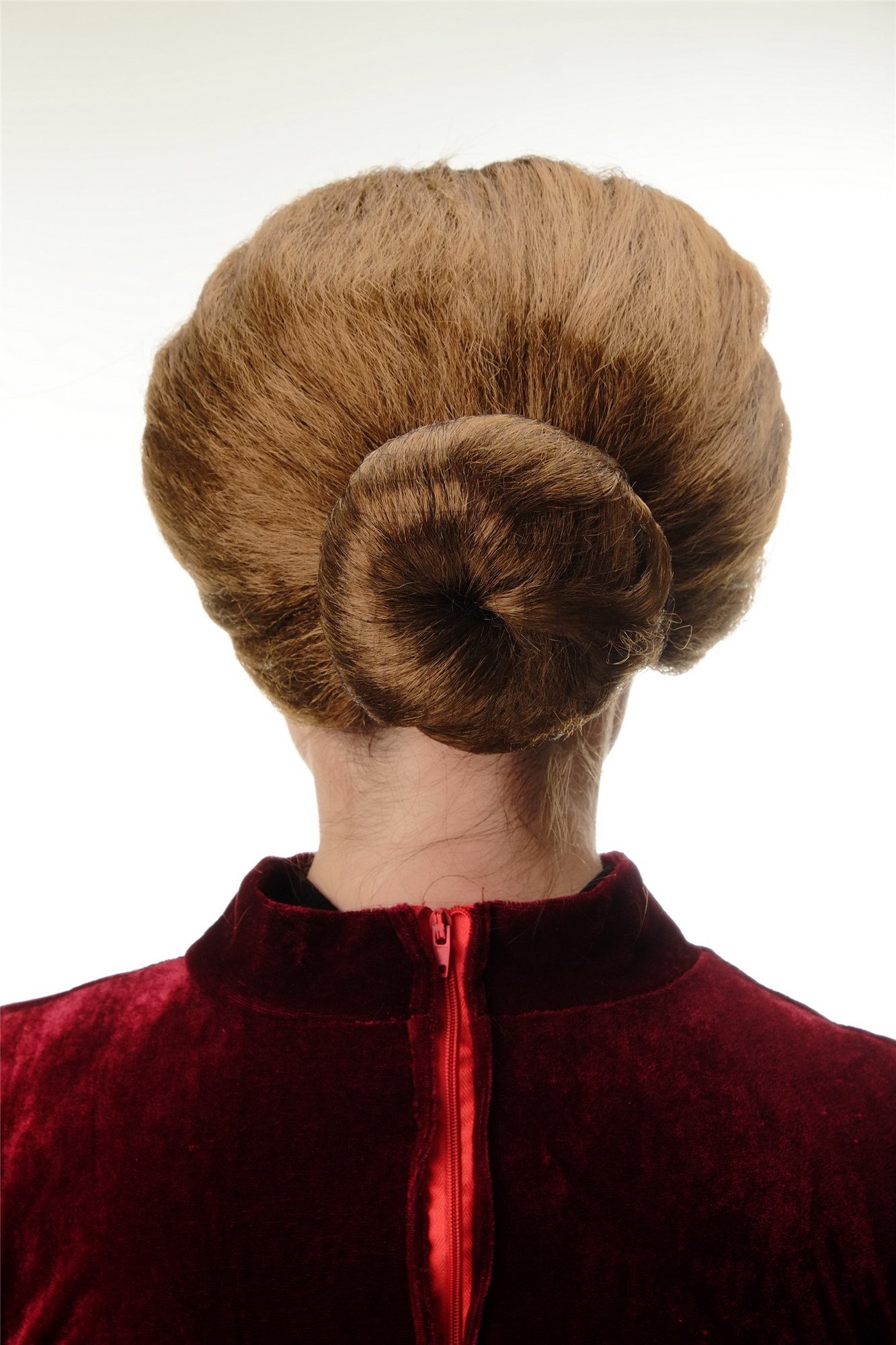 69020-P6 Wig Ladies Halloween Carnival strictly tied back hairbun Governess Granny brown, view 3, WIG ME UP: Your Perücken Online Shop Party Wig, Ladies, golden brown, straight, short