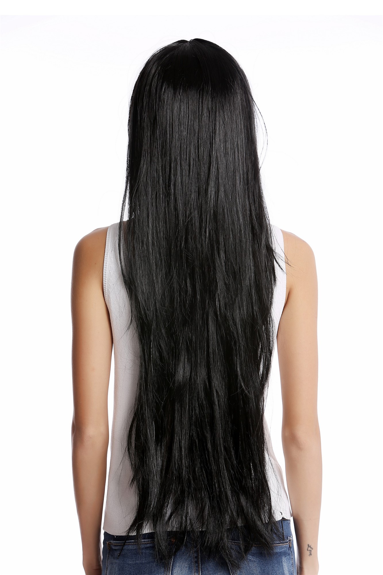 YLX-9501-P103 Lady Wig Halloween Carnival very long smooth bangs black, view 4, WIG ME UP: Your Perücken Online Shop Party Wig, Ladies, Black, straight, very long