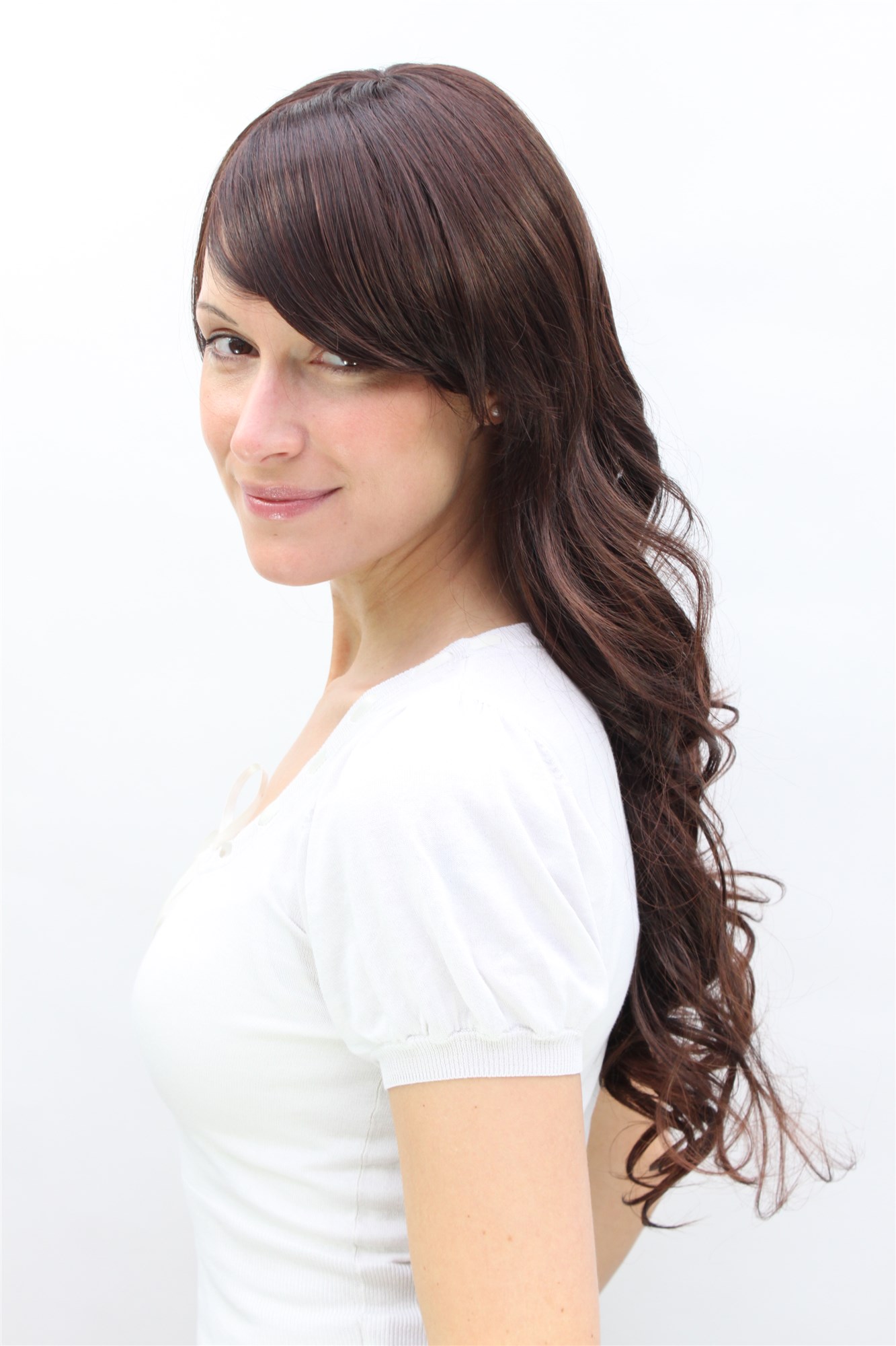Lady  Wig naturally looking BROWN BRUNETTE MIX strands wavy soft curls, view 2, WIG ME UP: Your Perücken Online Shop Quality Wigs, Ladies, Brown, curled, long