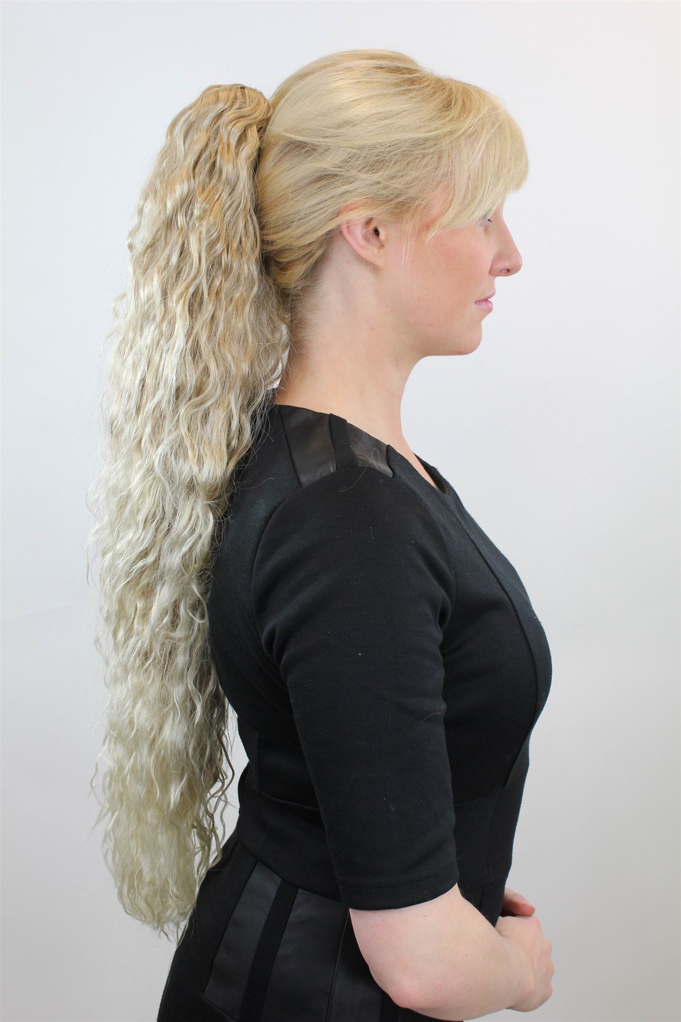 MOTHER OF PONYTAILS Hairpiece PONYTAIL extension EXTREMELY long MASSIVE volume kinked curls BLOND, view 3, WIG ME UP: Your Perücken Online Shop Ponytails, honey blonde-platinum blonde, curled, very long