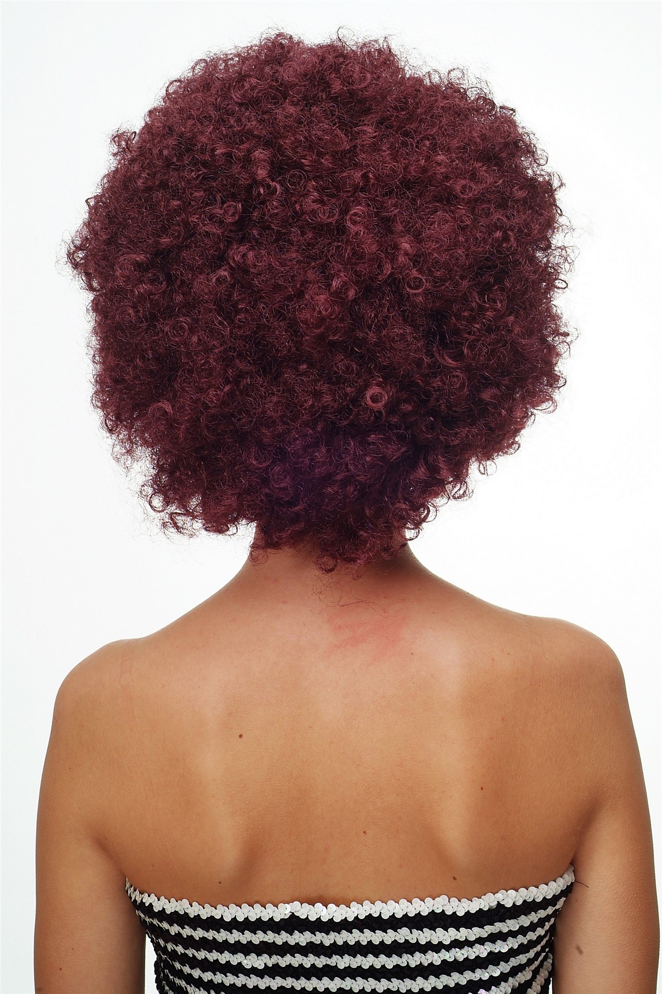 Party/Fancy Dress/Halloween WIG gigantic super volume aubergine RED disco AFRO funky huge HAIR!, view 5, WIG ME UP: Your Perücken Online Shop Party Wig, Unisex, eggplant red, curled, short