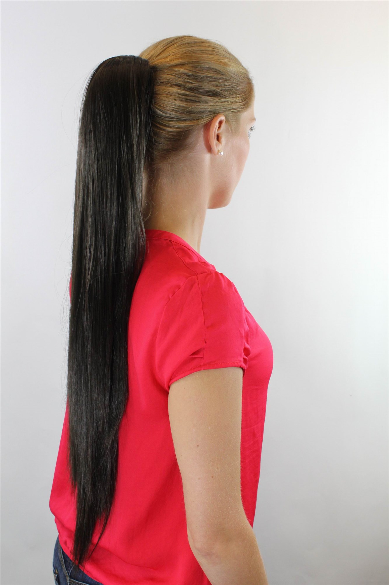 XF-6464-8 Ponytail Hairpiece extension very long straight medium brown25", view 2, WIG ME UP: Your Perücken Online Shop Ponytails, Brown, straight, long