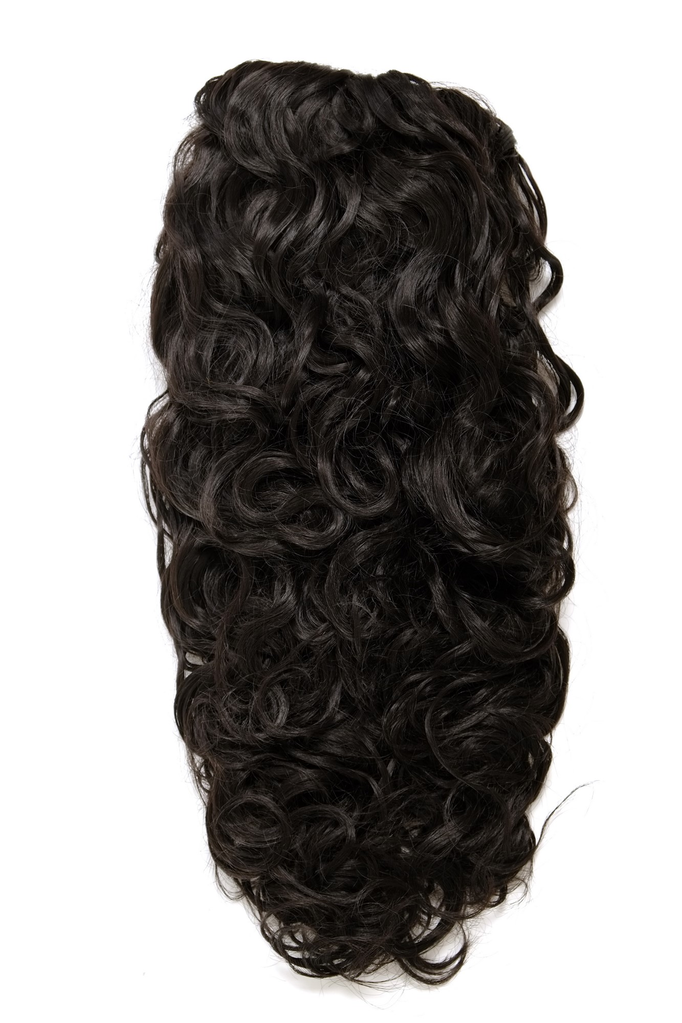Hairpiece Ponytail with 2 combs/clips & elastic draw string long full curls voluminous dark brown, view 3, WIG ME UP: Your Perücken Online Shop Ponytails, dark brown, curled, shoulder-length