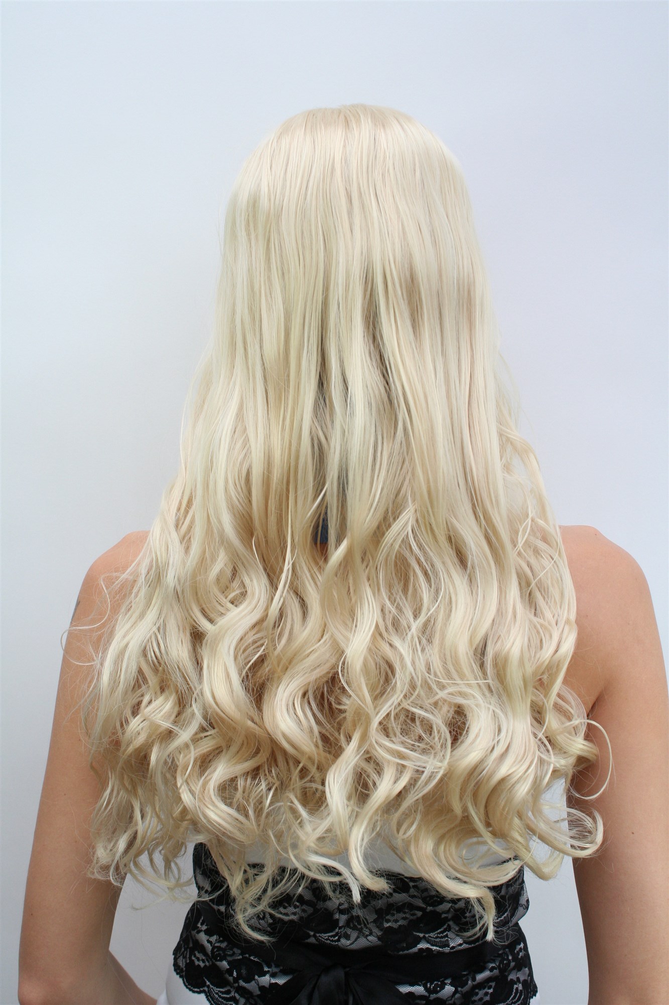 günstige Party Perücke, Perücke blond lang Mittelscheitel Hippie PW0205-HK88, Ansicht 3, WIG ME UP: Ihr Perücken Online Shop wellige Party Perücke Blond lange Haare für Damen