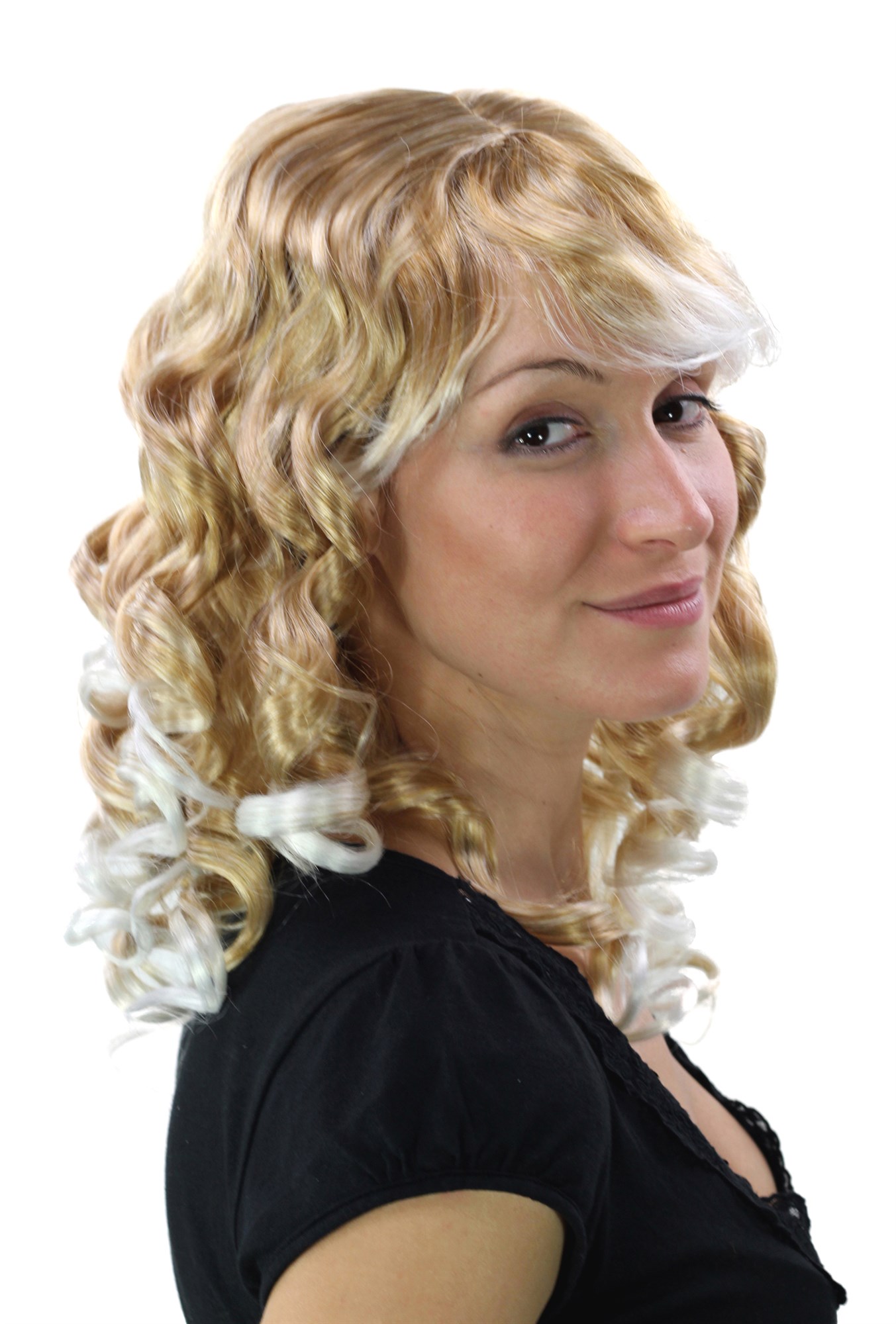 Party Wig, Unisex, blond mix, curled, long