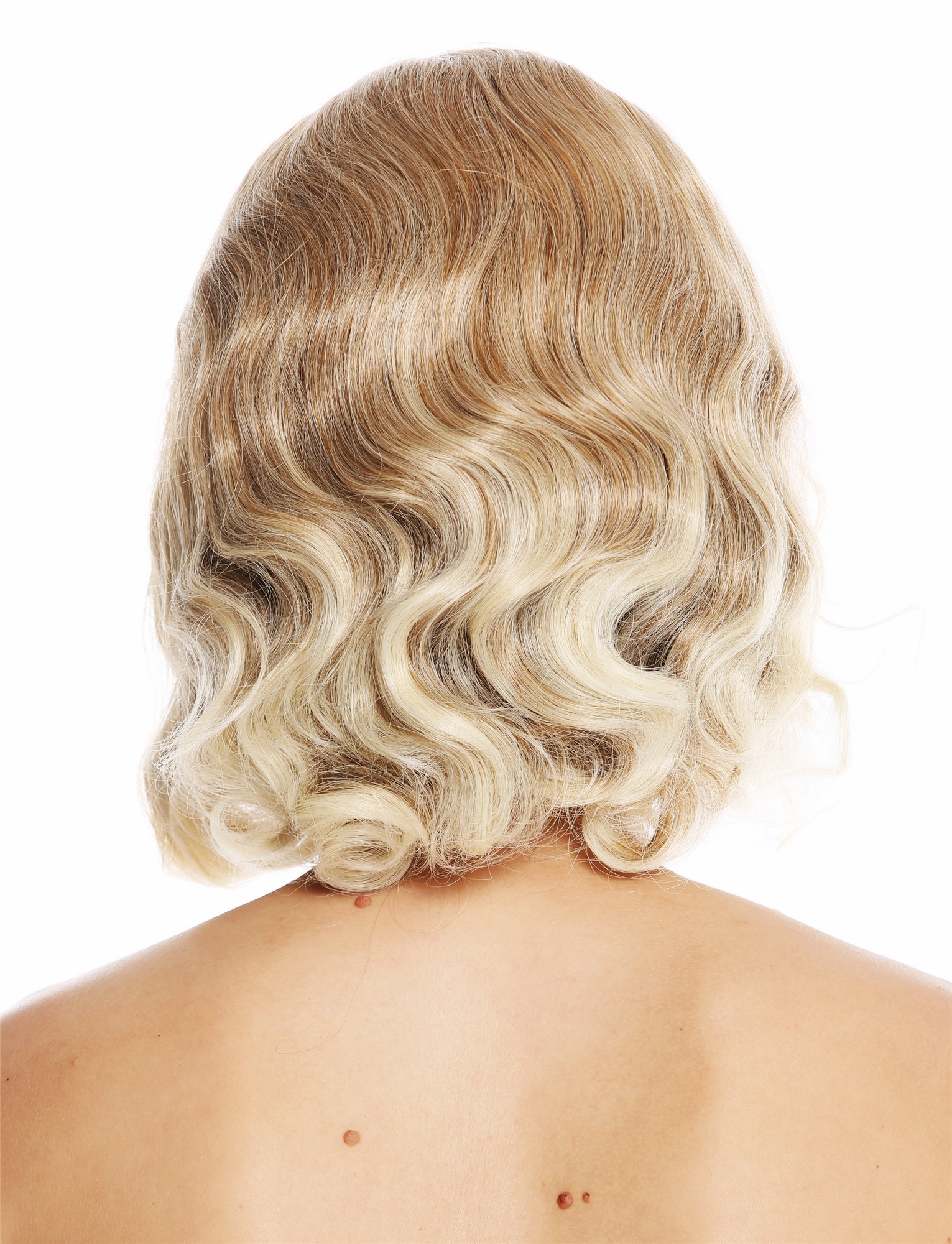 hochwertige Qualitätsperücken, Perücke 20er Mittelscheitel wellig Swing Blond Mix GFW1726-27T613, Ansicht 4, WIG ME UP: Ihr Perücken Online Shop wellige Tressen-Perücke mit Kopfhaut-Imitat Blond-Mix kurze Haare für Damen