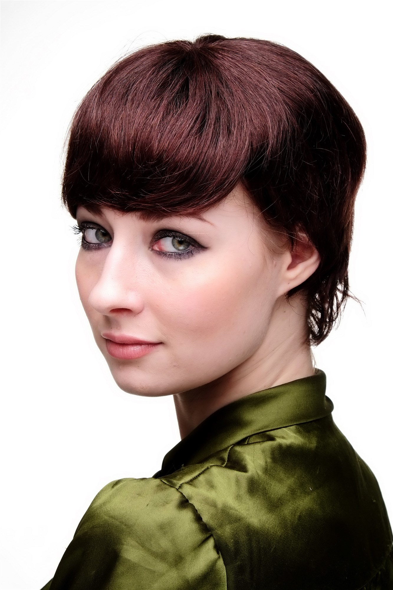 Lady women wig 100% Human hair short straight bob mahogany brown mix 8951HH, view 4, WIG ME UP: Your Perücken Online Shop Quality Wigs, Ladies, Brown, straight, short, 100% Human Hair