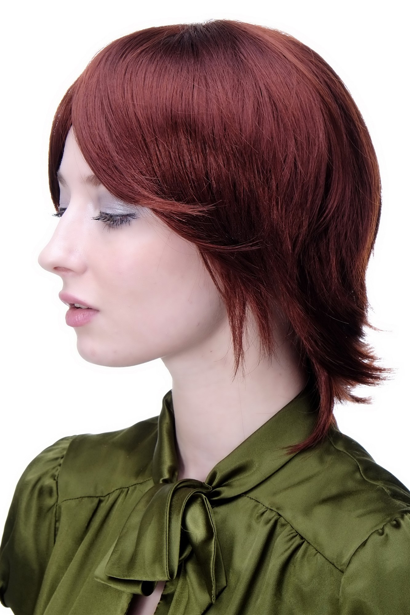 Lady women w ig short coy & naugthy auburn reddish browbn cute side parting 1109, view 3, WIG ME UP: Your Perücken Online Shop Quality Wigs, Ladies, rust brown, straight, short