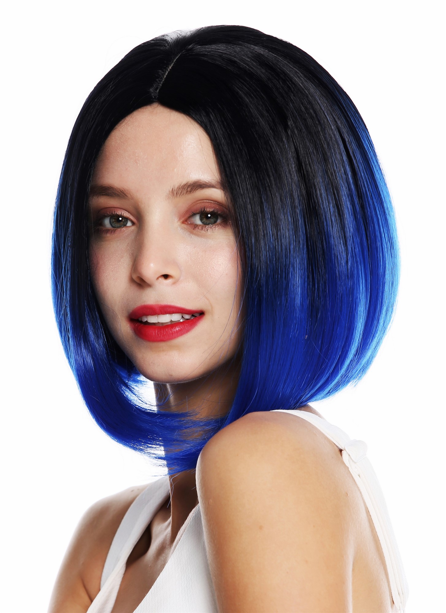 Quality Wigs, Ladies, blue-black mix, straight, short