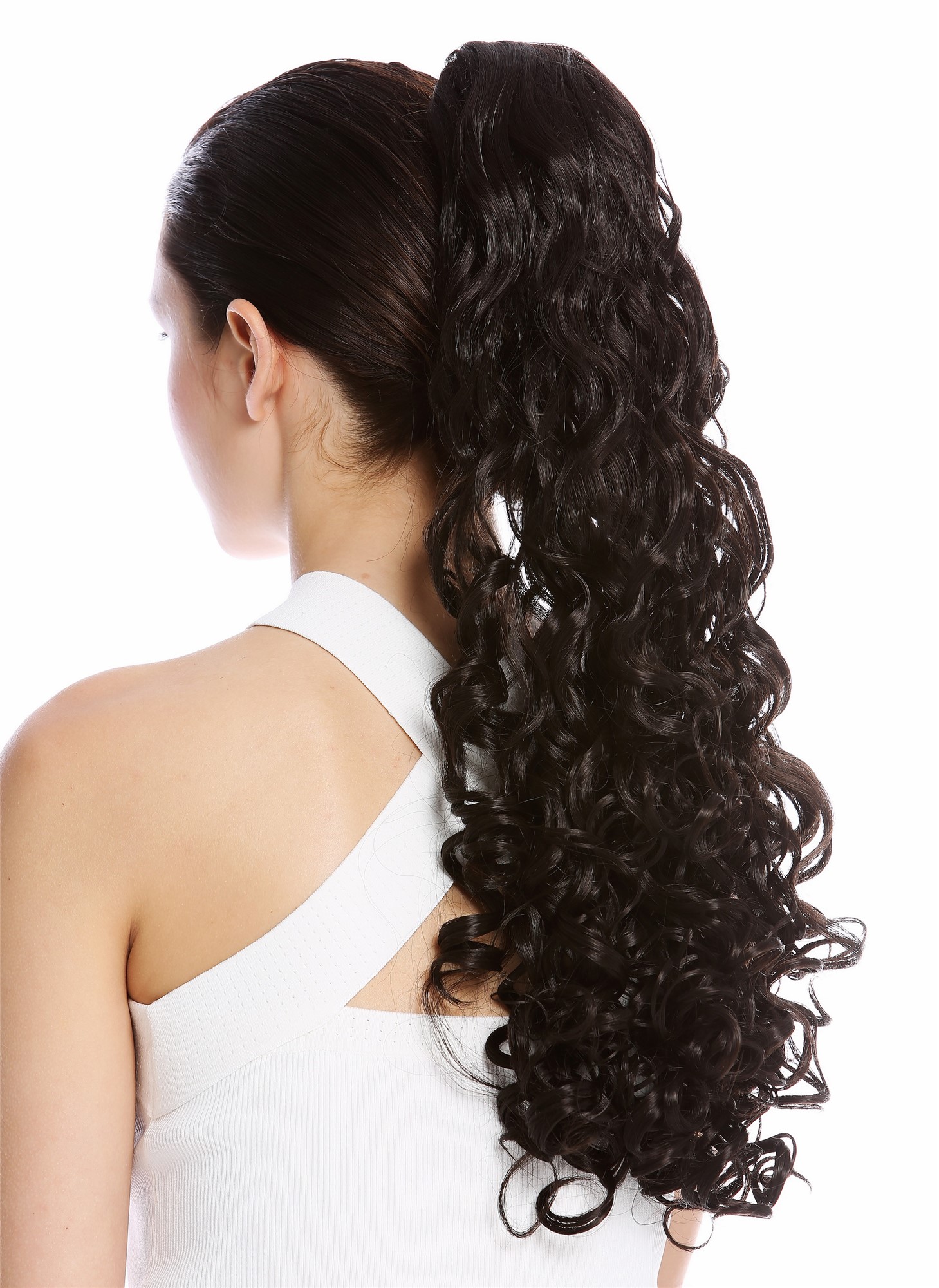 Ponytail Hairpiece very long voluminous curled curls dark brown 20" 19AXL, view 2, WIG ME UP: Your Perücken Online Shop Ponytails, dark brown, curled, long
