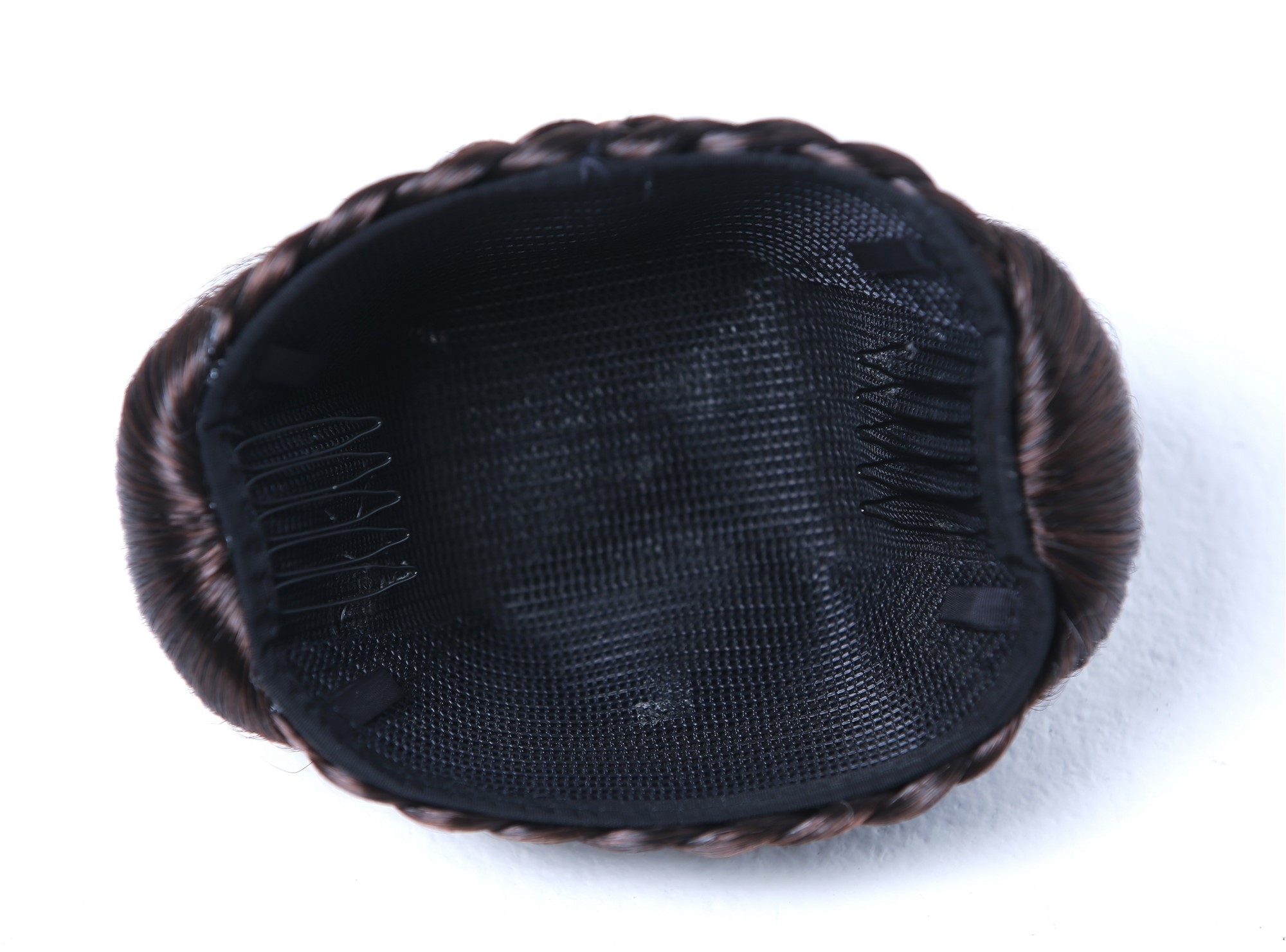 Dutt Haardutt Chignon traditionell geflochten oval groß Schwarz Rot TYP-616-1B/33, Ansicht 5, WIG ME UP: Ihr Perücken Online Shop geflochtener Dutt Haarteil Schwarz-Braun-Mix