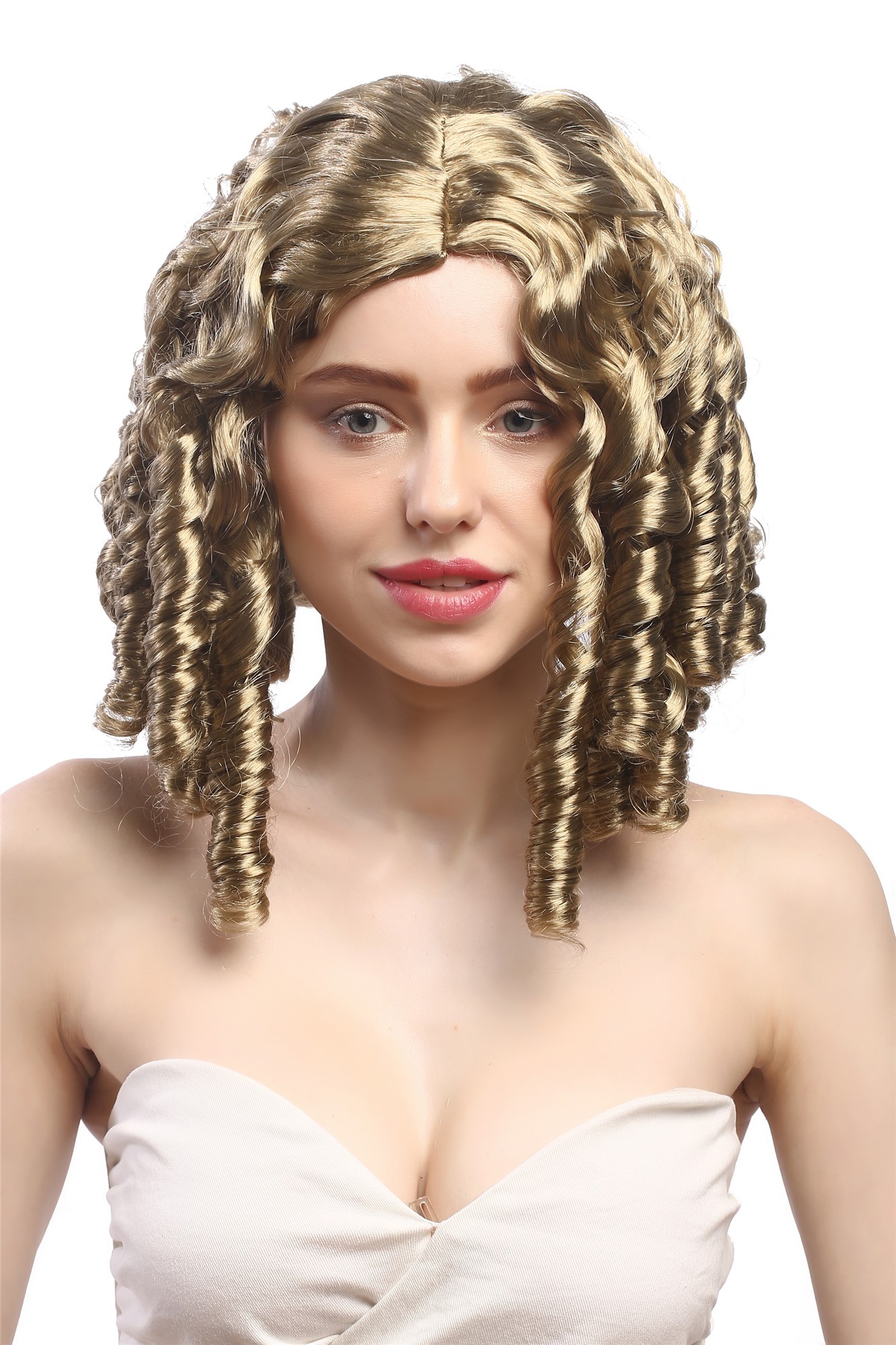 Lady Party Wig Cosplay Baroque Victorian Gothic Lolita style curls coils middle parting Ash Blond, view 2, WIG ME UP: Your Perücken Online Shop Party Wig, Ladies, Blonde, curled, shoulder-length