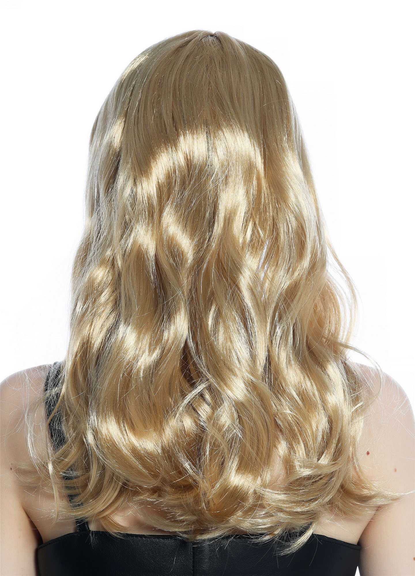 günstige Party Perücke, Perücke lang leicht gewellt Pony helles Blond Goldblond 210150-P424, Ansicht 5, WIG ME UP: Ihr Perücken Online Shop wellige Party Perücke Hellblond lange Haare für Damen