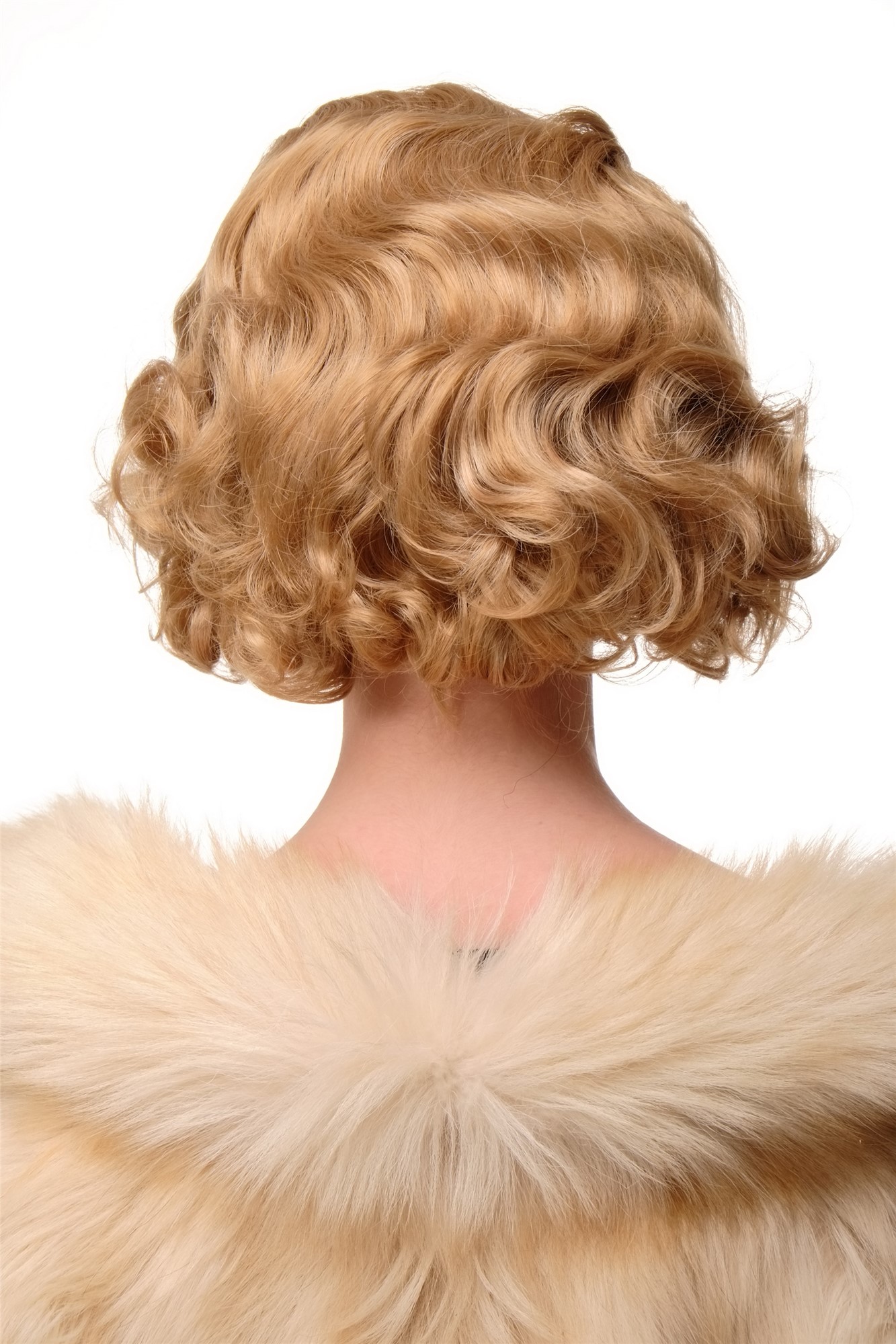 hochwertige Qualitätsperücken, Damen Perücke 20er Jahre Wasserwelle Blond-Mix Modell: A4002, Ansicht 4, WIG ME UP: Ihr Perücken Online Shop wellige Tressen-Perücke mit Kopfhaut-Imitat Blond-Mix kurze Haare für Damen