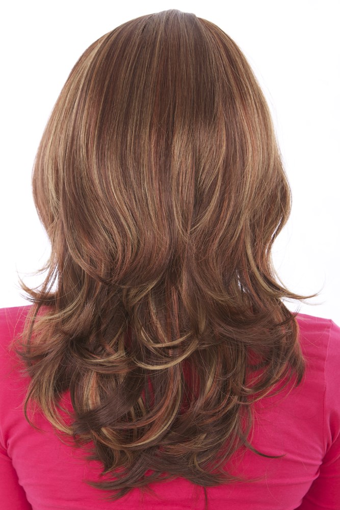 hochwertige Qualitätsperücken, Damen Perücke brünett gestuft Farbton: 33H130H27, Ansicht 3, WIG ME UP: Ihr Perücken Online Shop wellige Tressen-Perücke Braun lange Haare für Damen