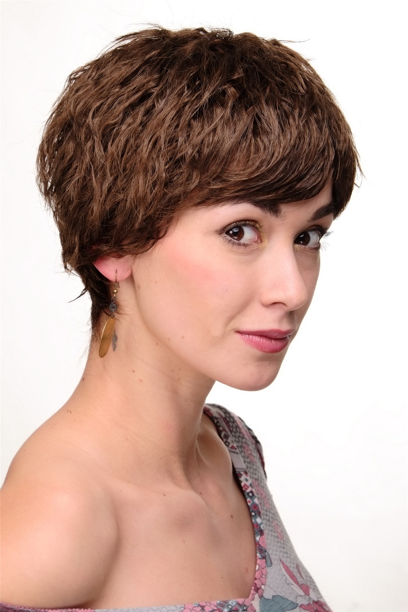 WH1509-8 Sexy Lady  Wig short wild kinked strands brown, view 2, WIG ME UP: Your Perücken Online Shop Quality Wigs, Ladies, medium ash brown, straight, short