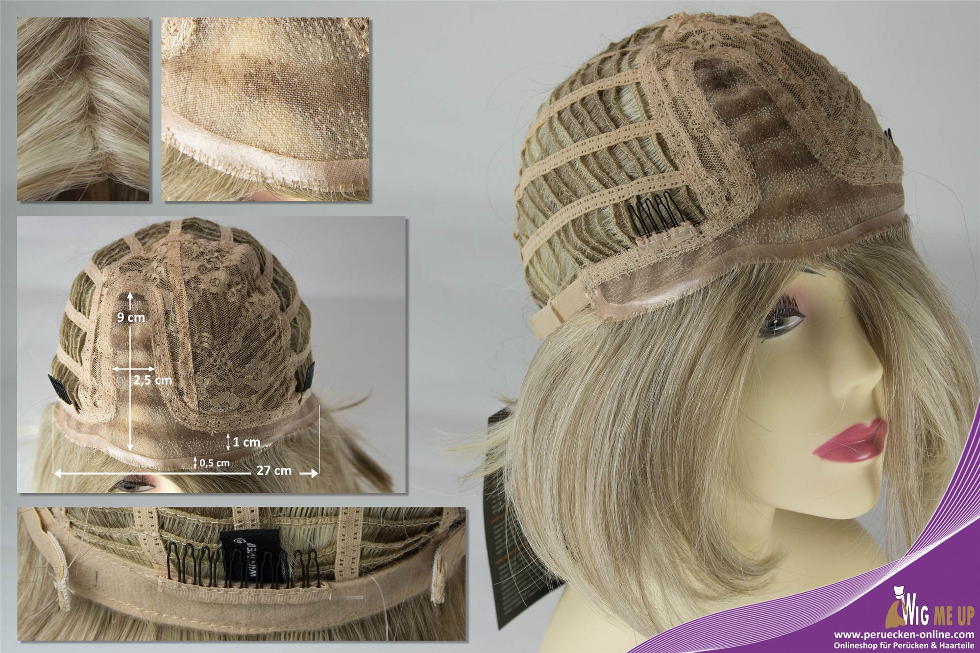 Lady wig short Bob sleek partial monofilament handmade blonde mix  DW2434A-MF, view 5, WIG ME UP: Your Perücken Online Shop Quality Wigs, Unisex, ash blonde-platinum blonde mix, straight, short