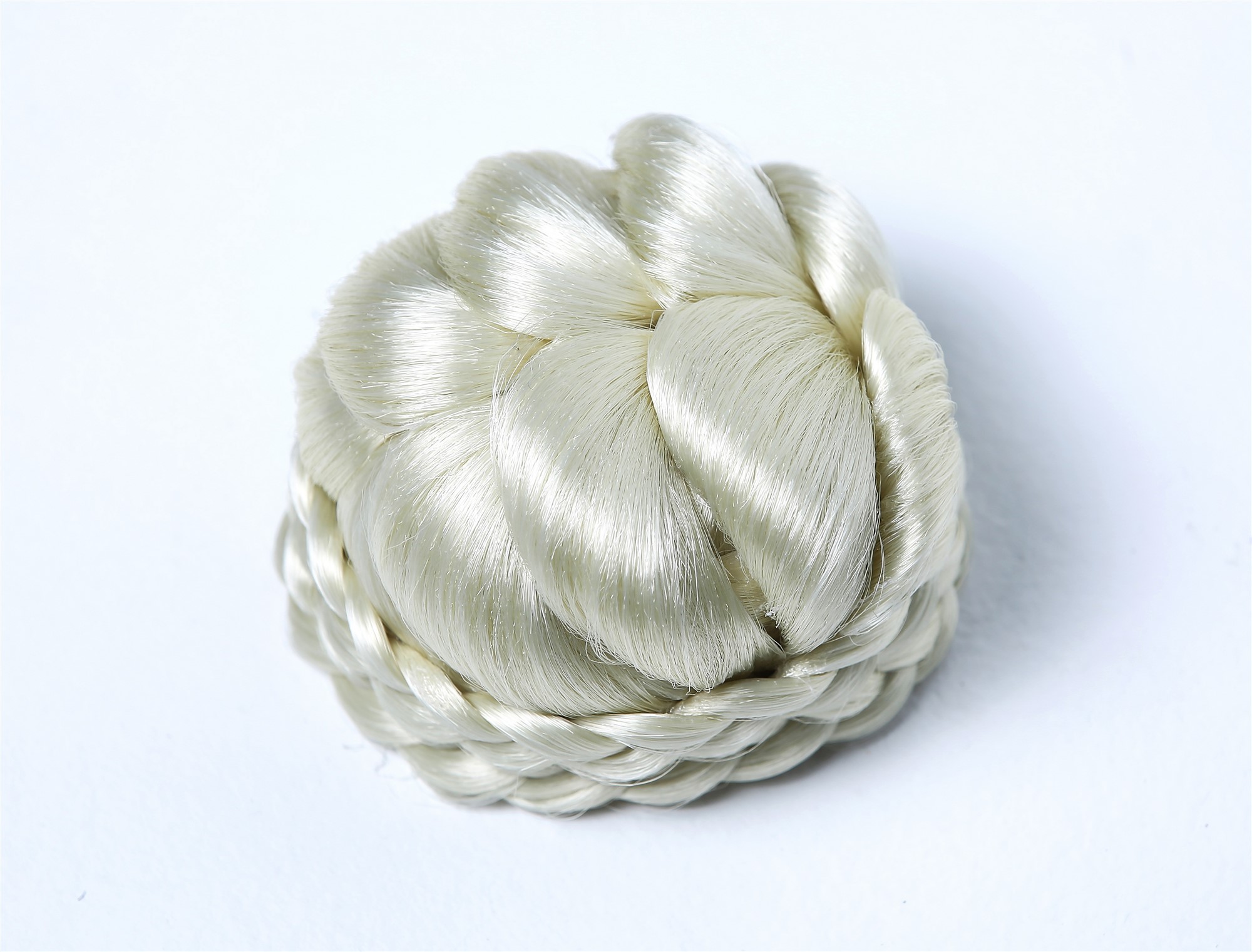 Dutt Haardutt Haarknoten Chignon traditionell geflochten Platinblond HYD-0040-613, Ansicht 4, WIG ME UP: Ihr Perücken Online Shop geflochtener Dutt Haarteil Platinblond