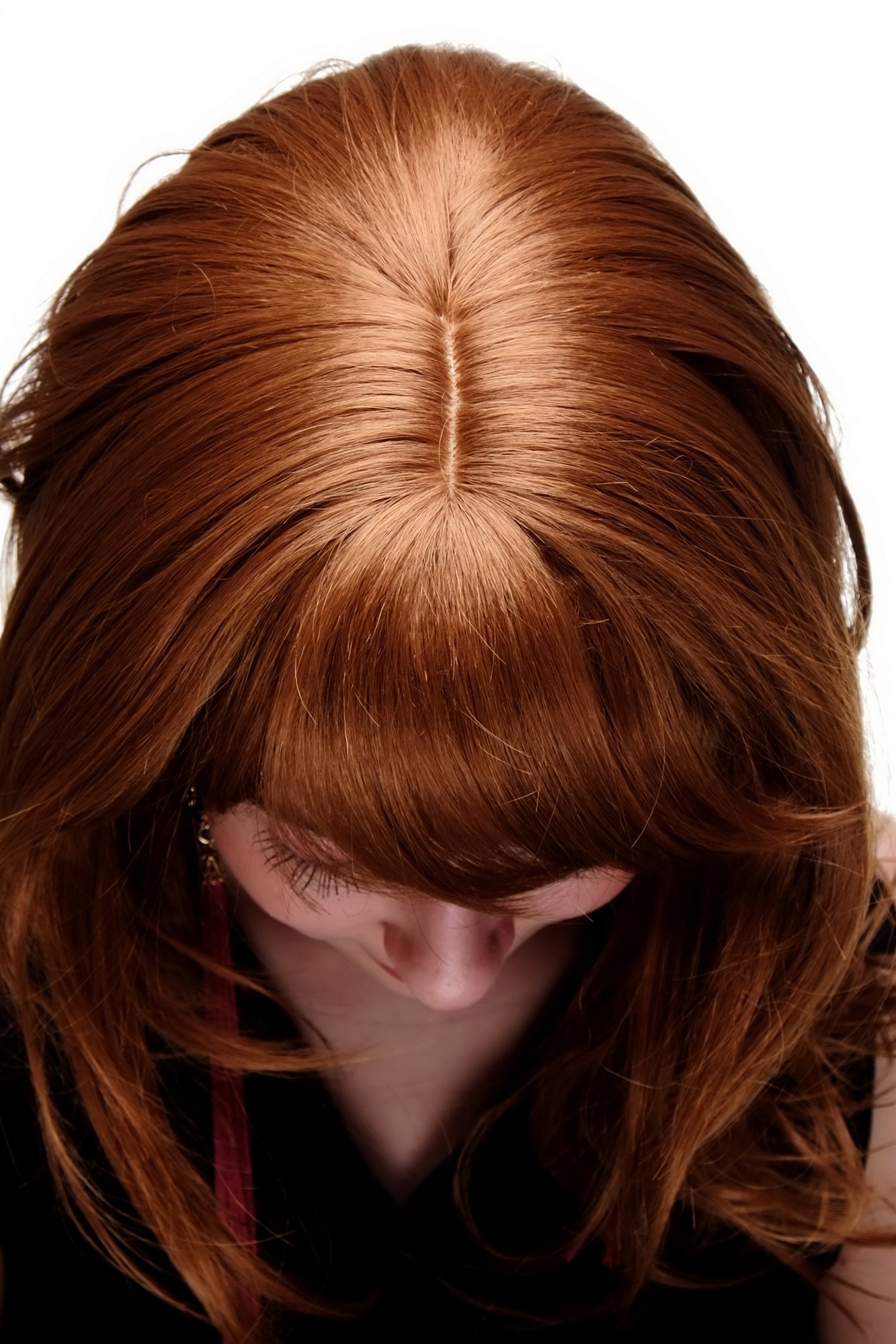 wellige Tressen-Perücke mit Kopfhaut-Imitat Mittelblond lange Haare für Damen