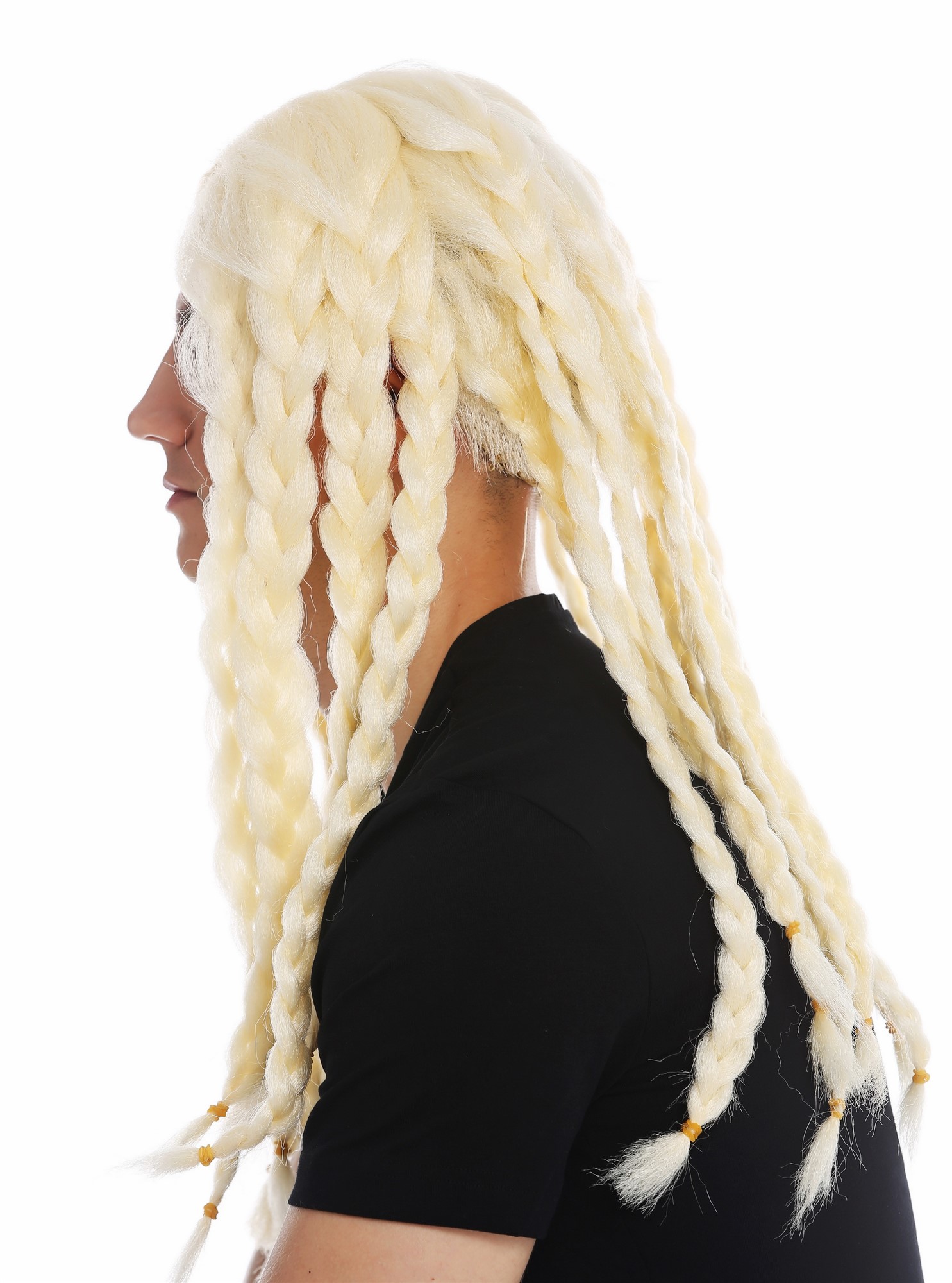 Wig carnival Halloween men women long plaited braid blonde viking 68286, view 4, WIG ME UP: Your Perücken Online Shop Party Wig, Unisex, light blonde, Braided, long